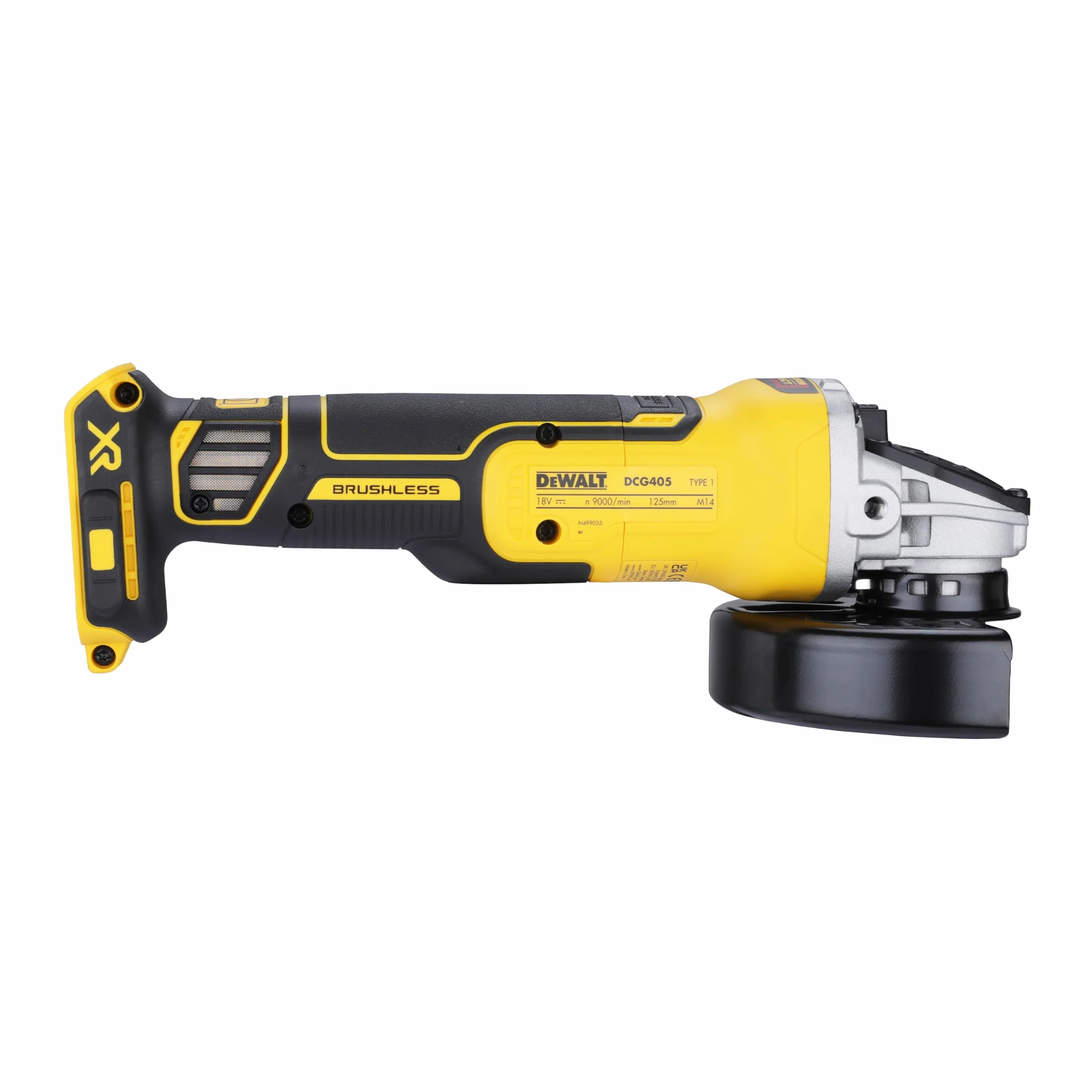 DEWALT DCG405N - Amoladora angular para 125 mm, 18 V XR, sin disco y sin cargador/batería