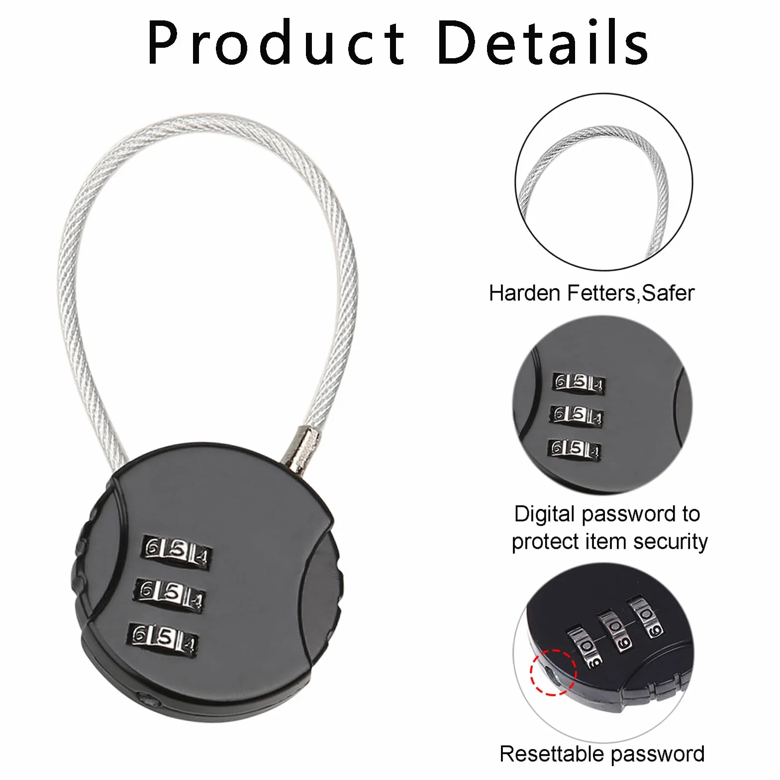 4 Piezas Candado de Combinación de 3 Dígitos, Candados de Seguridad de Cable Acero Flexible para Taquilla, Gimnasio, Maleta Viaje, Equipaje (4 Colores)