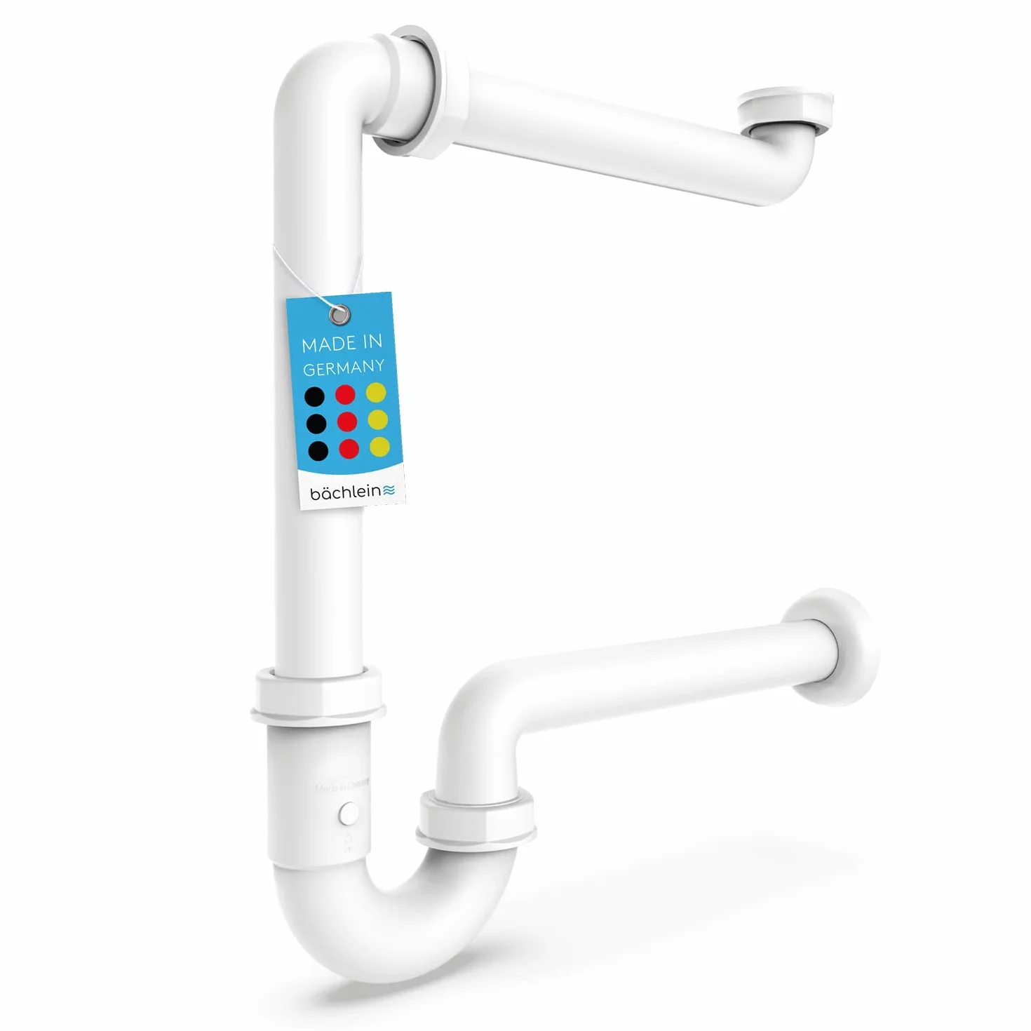 Bächlein G 1 1/4 Sifón de Lavabo Plano 32 mm para Baño - Ahorro de Espacio - Hecho en Alemania