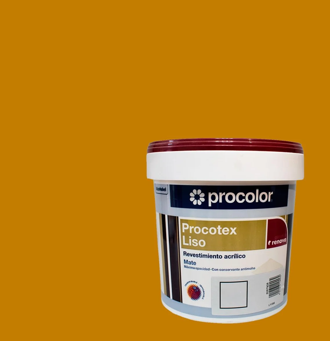Procolor Pintura para Fachada en exteriores de calidad PROCOTEX liso Buen rendimiento 7-9 m²/L., secado rápido, excelente resistencia a los rayos U.V. (ALBERO 240, 4 Litros)