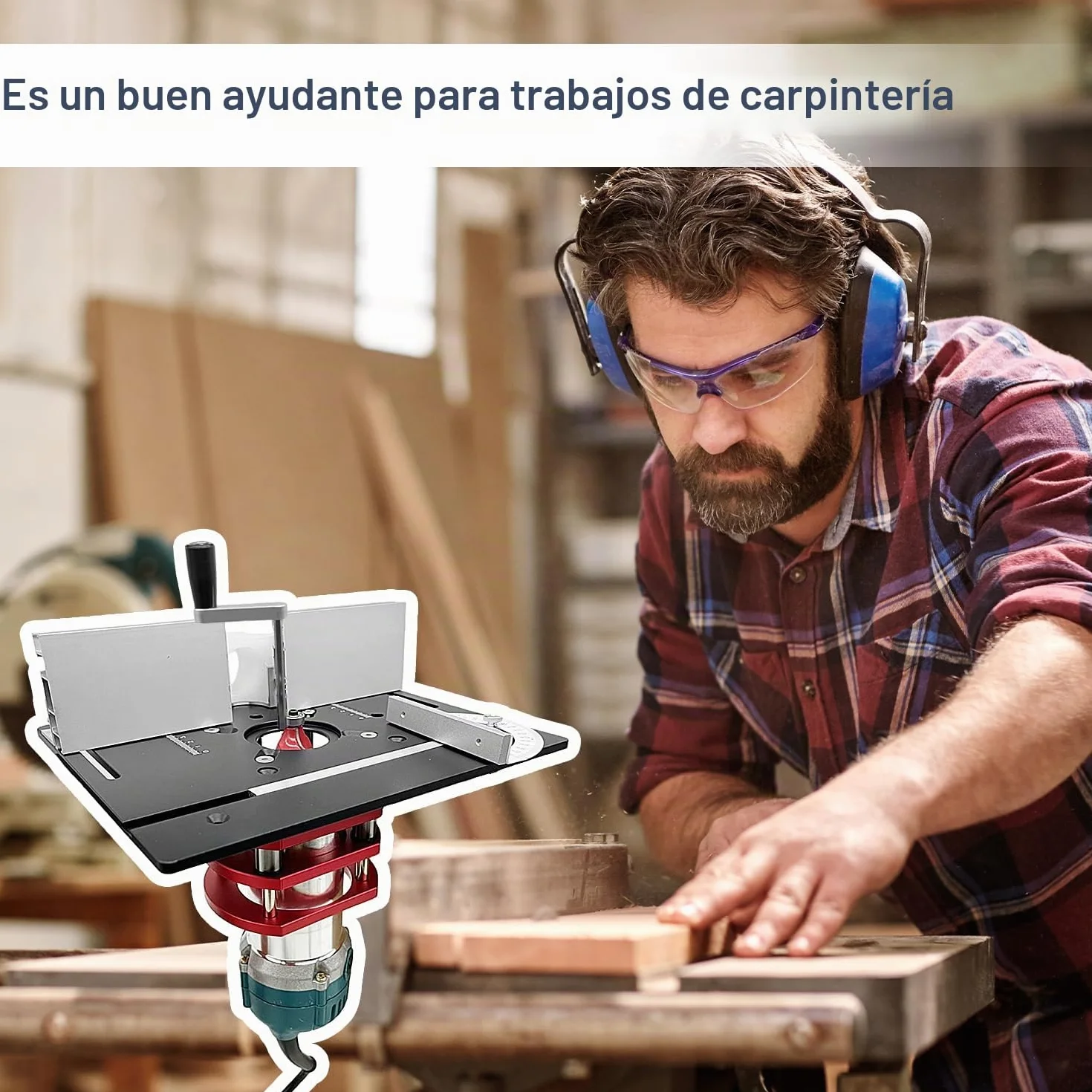 Mesa Fresadora para Madera de Aleación de Aluminio, Placa Fresadora Router Table,Negro Placa de Inserción de Mesa + Rojo Base, Adecuado para Mesas Fresadoras con un Diámetro de Motor de 64-66 mm