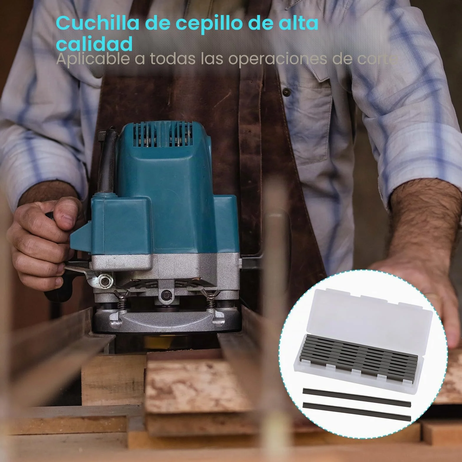 MAKlTA Hojas de Cepillo HSS 82mm Reversibles, 82x5.5x1.2mm para Cepillo Eléctrico