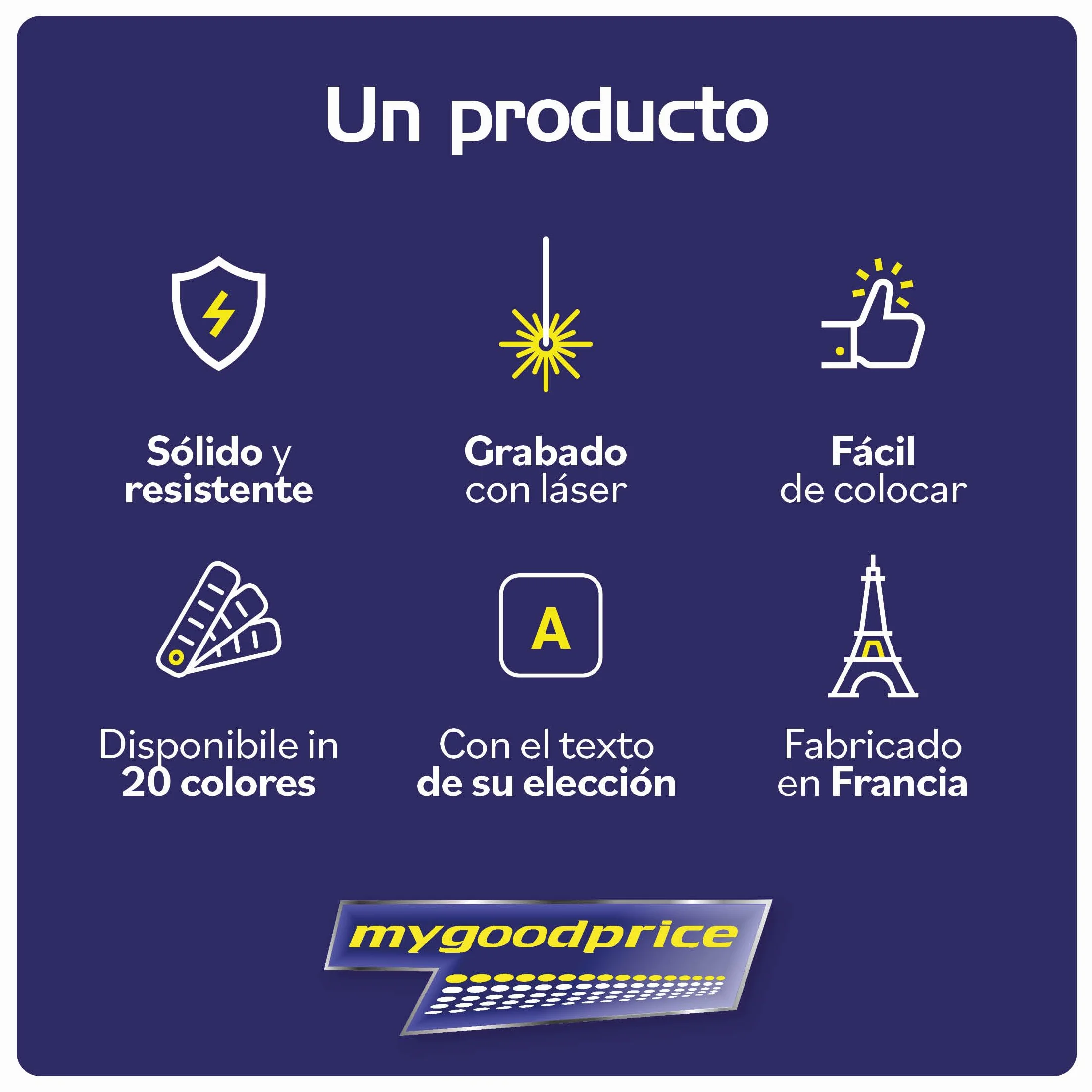 Mygoodprice - Placa para buzón, grabado de nombre y número, autoadhesiva y personalizable, de 10 x 2,5 cm, aluminio cepillado