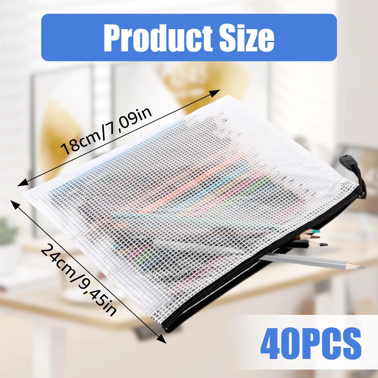 Bolsas para documentos A5 impermeables con cremallera, 40 unidades