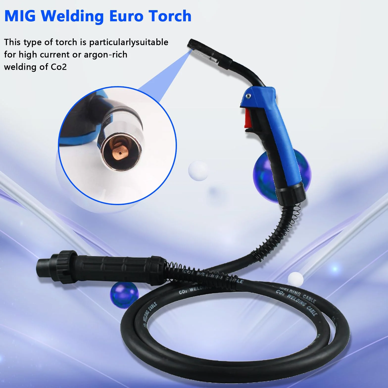 Antorcha MIG, Antorcha soldadura hilo MIG MAG 15AK de 4 M con Juego de 21 Piezas Accesorios para Máquinas de Soldadura de Gas Inerte,para Máquina Soldar Semiautomática con Gas Refrigerada Por Aire