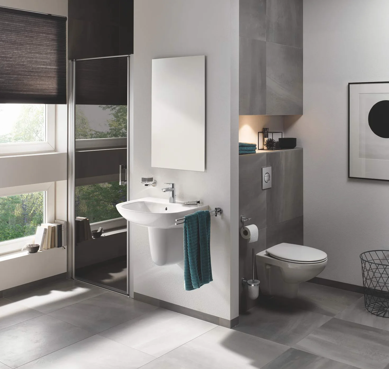Grohe Start Flow- Grifo de lavabo monomando (vaciador automático, menor consumo de agua, altura 146mm), cromo, 23769000