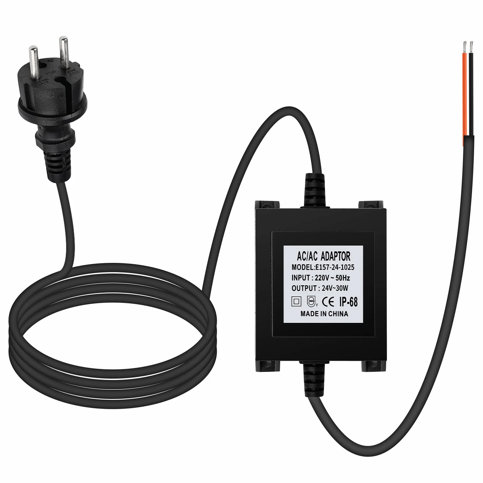 BuyWeek Transformador 220v a 24v Transformador de Potencia LED CA 24 V/30 W protección contra sobrecargas, sobrecalentamiento y cortocircuitos, apto para iluminación LED y bombas de estanque