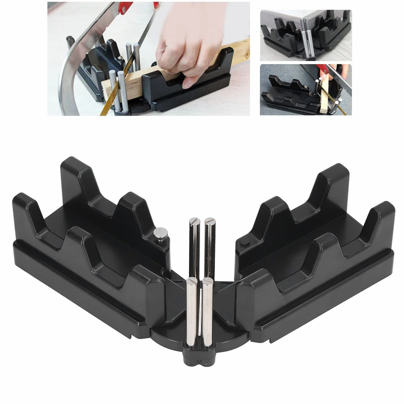 Herramienta de Corte de Inglete 2 en 1, Medición Precisa de Ángulos para Carpintería y Construcción, Plantilla de Corte Ajustable para Madera Metal y PVC for Profesionales y Bricolaje