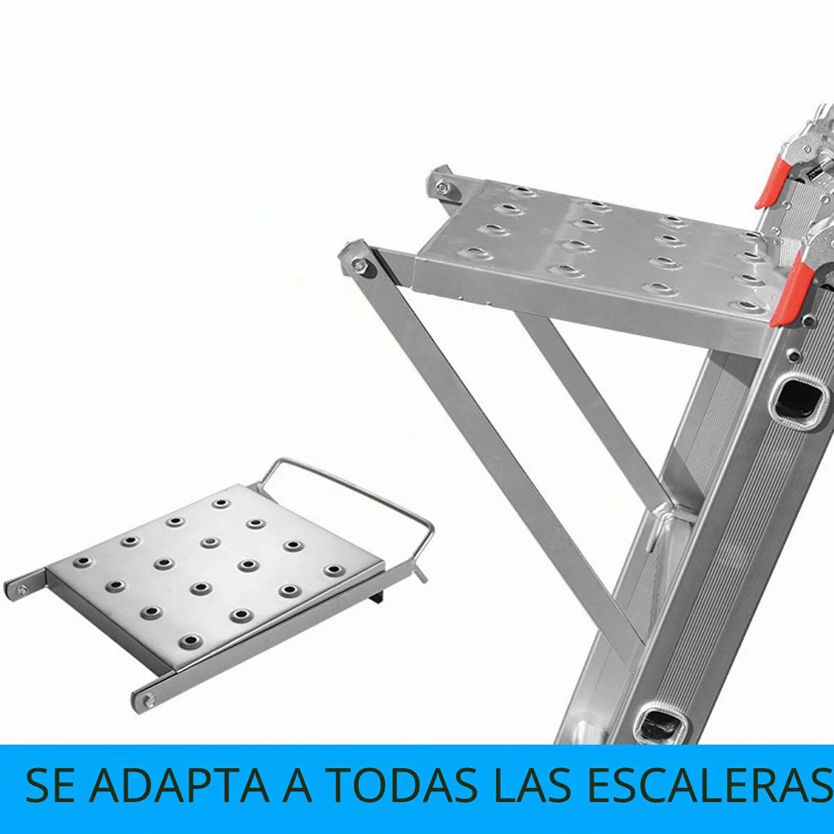 Plataforma para Escalera, Plataforma de Trabajo de Escalera Antideslizante, Herramientas Trabajo Estante para Todas Escaleras Sostiene 180kg