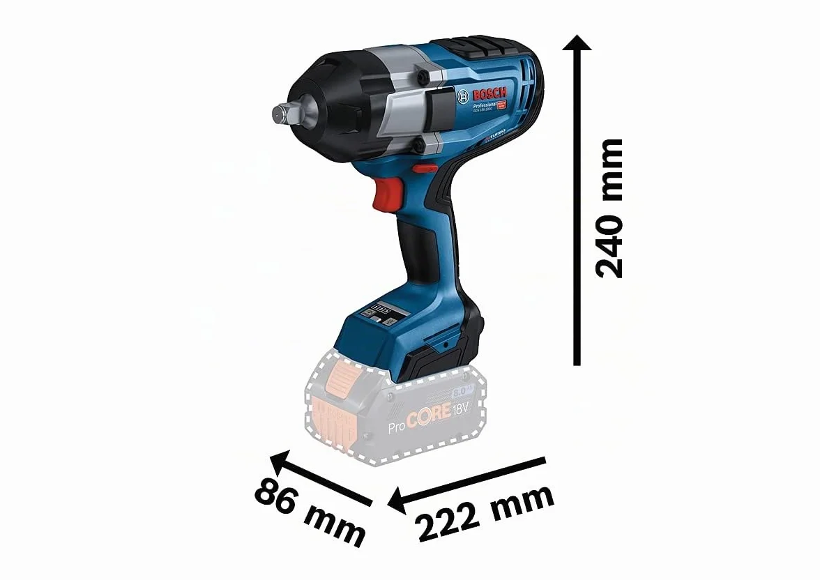 Bosch Professional 18V System atornillador de impacto a batería BITURBO GDS 18V-1000 (incl. gancho para escalera, bandeja para L-BOXX, L-BOXX, sin batería/cargador)