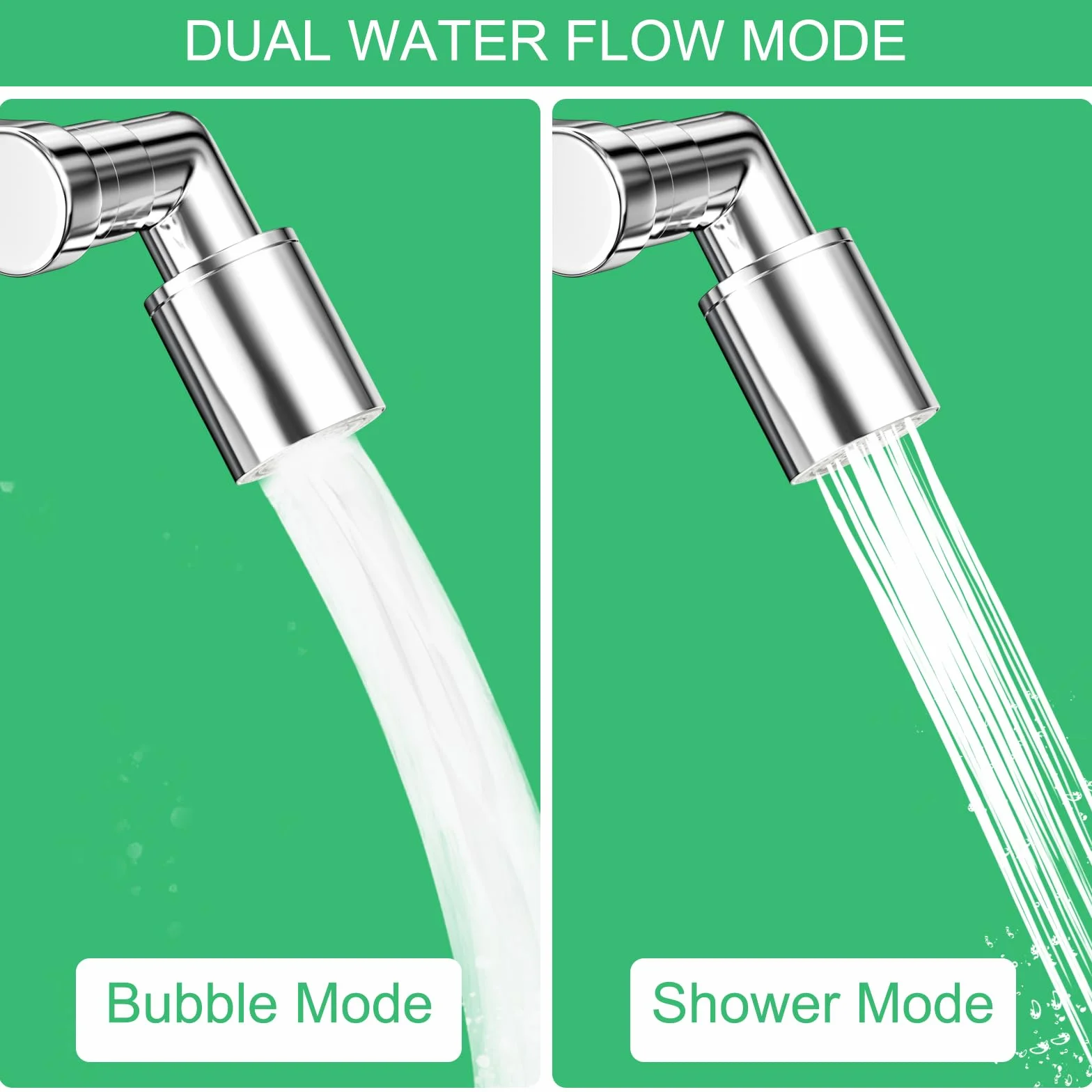 Aireador de Grifo Extensor Giratorio 1080°, Universal Extension Difusor Con 2 Modos de Chorro para Baños y Cocinas