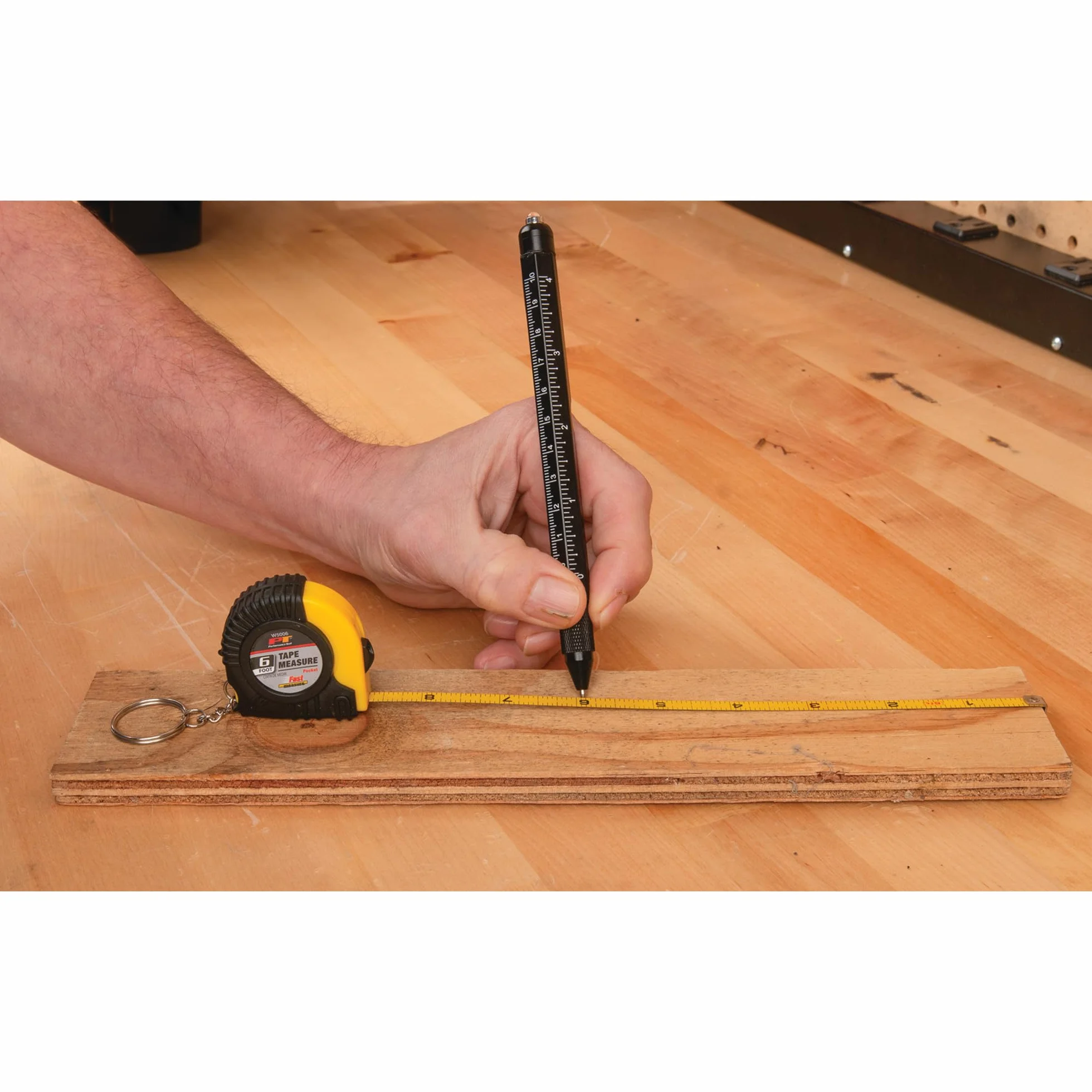 Performance Tool W5006 - Cinta métrica de bolsillo con accesorio para llavero, carcasa duradera para tratamiento áspero