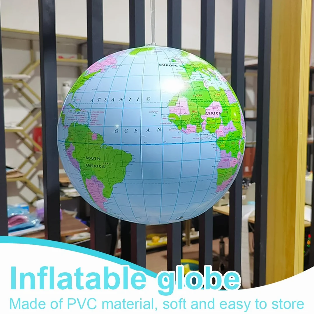 1 Pcs Globos inflables Bolas de Globo Mundial de PVC Globo del Mundo bálsamos de Playa de Tierra para la Playa la Escuela(16 Pulgadas Antes de inflarse 12 Pulgadas después de inflarse)