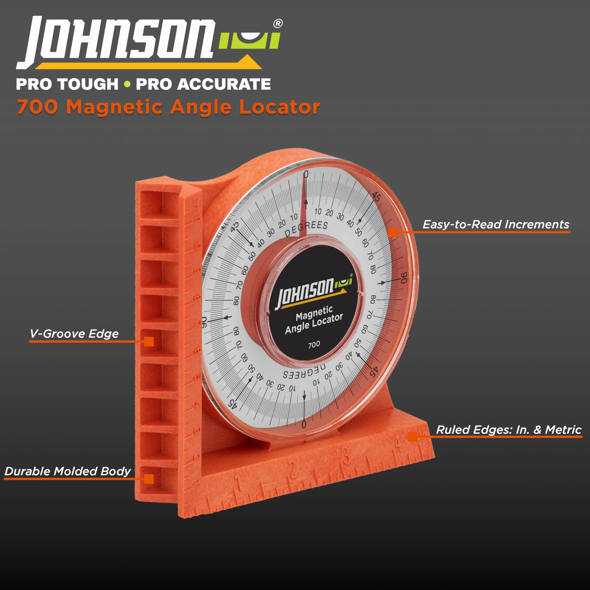 Johnson Level & Tool and Tool 700 Localizador de ángulo magnético