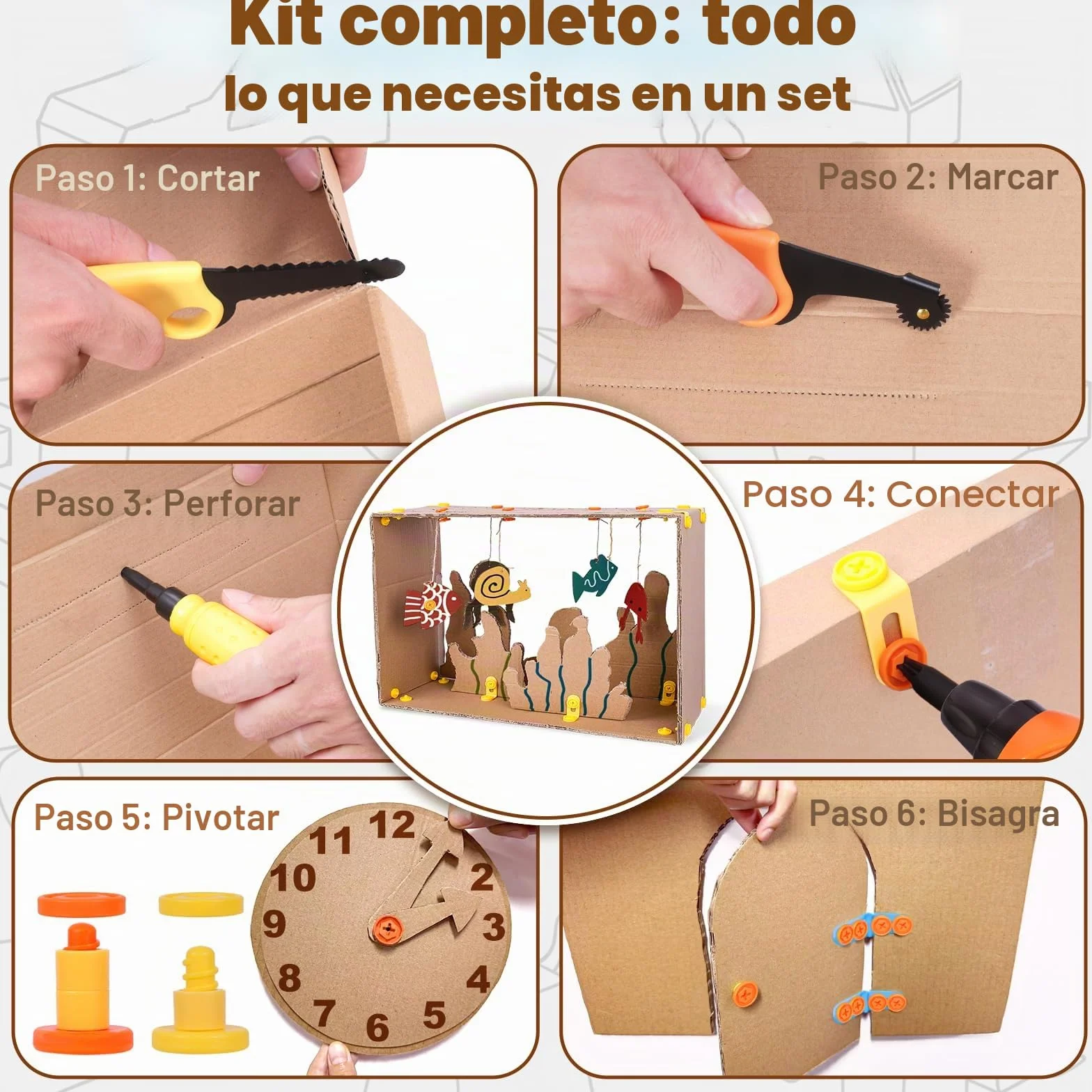 Juego de herramientas para niños (258 piezas, con taladro, cinturón, tornillos, tuercas, bisagras y piezas móviles, caja de regalo reutilizable, juguete educativo DIY