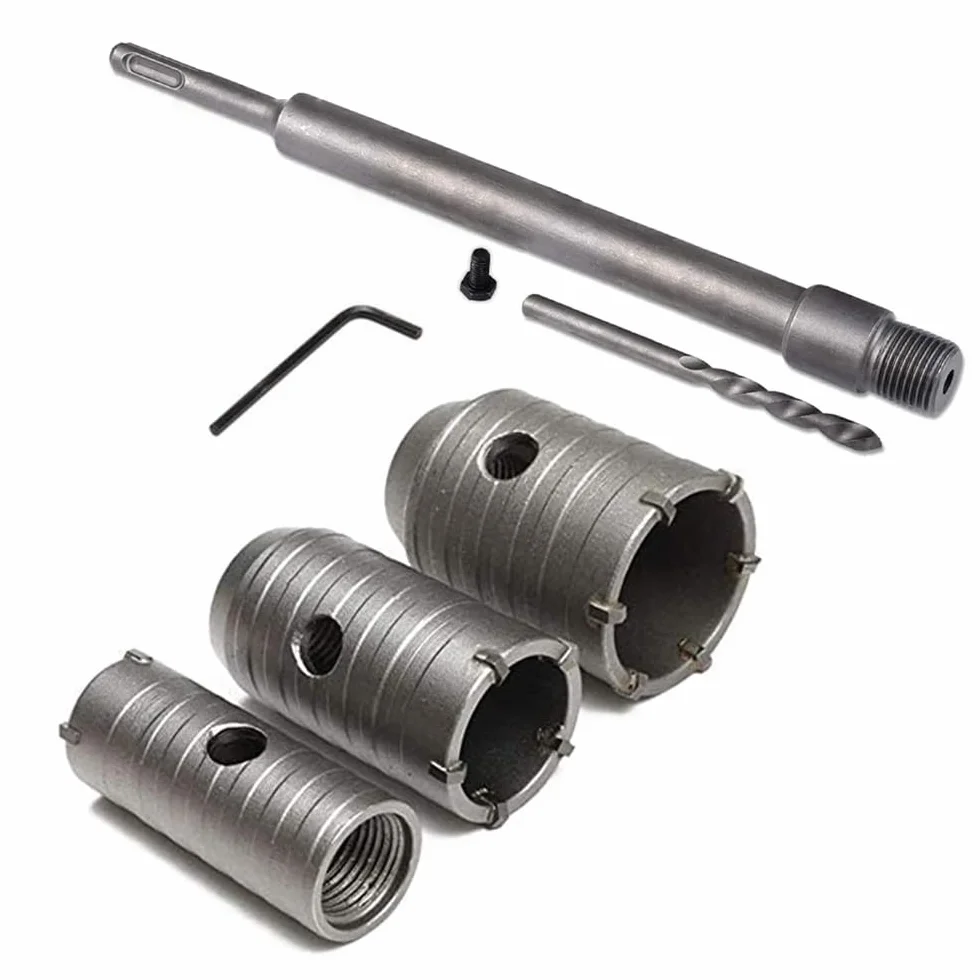 Manija Redonda Sds MáS VáStago Pared De HormigóN Broca, Broca Para Muro De HormigóN/Cemento Con 30/40/50MM ExpansióN, Para Aires Acondicionados, Campanas O Lavadoras, Perforadoras De TuberíAs, Etc.