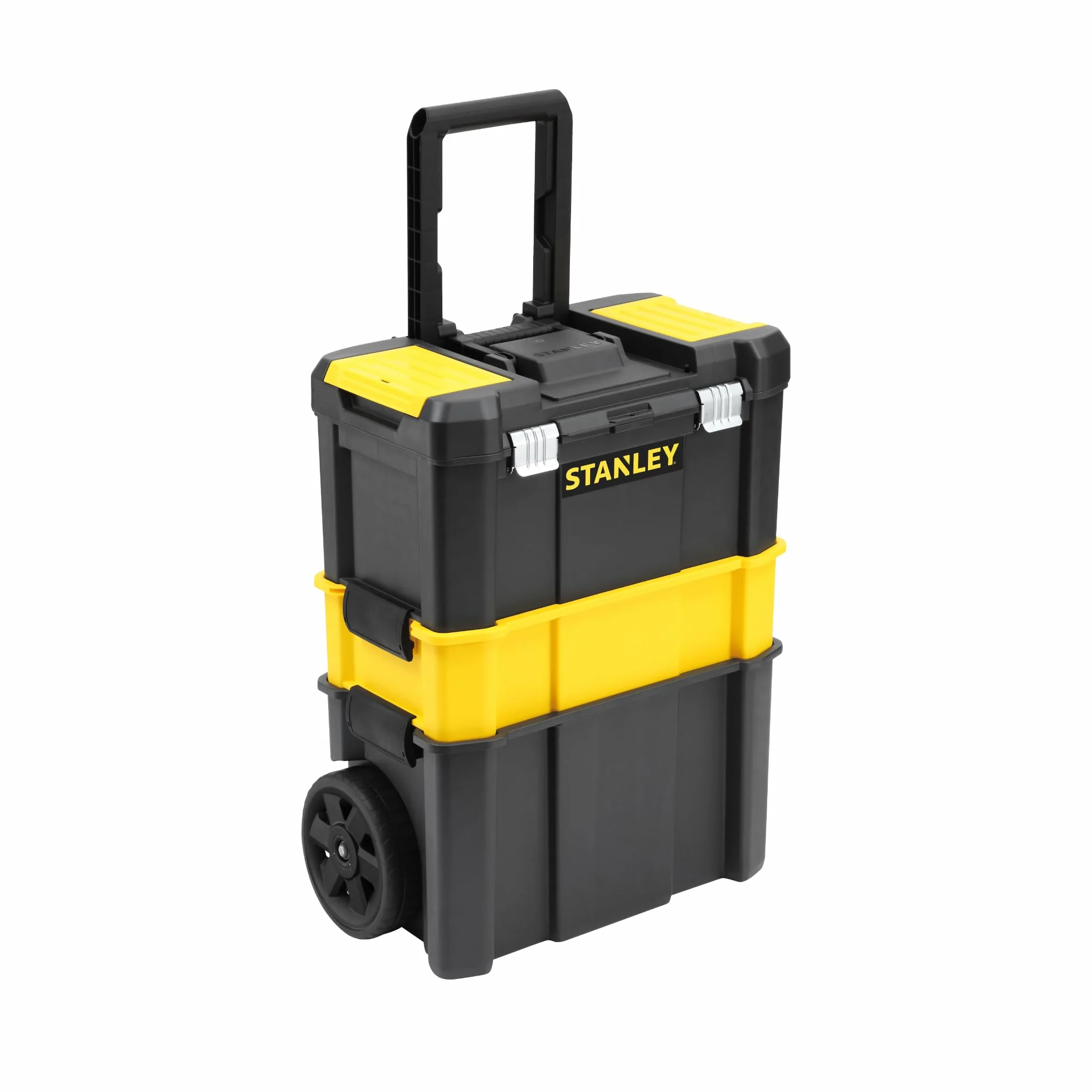 STANLEY Caja de Herramientas Rodante Esencial, Taller Móvil 3 en 1 con Unidades Apilables, Solución Portátil para Herramientas, STST1-80151.