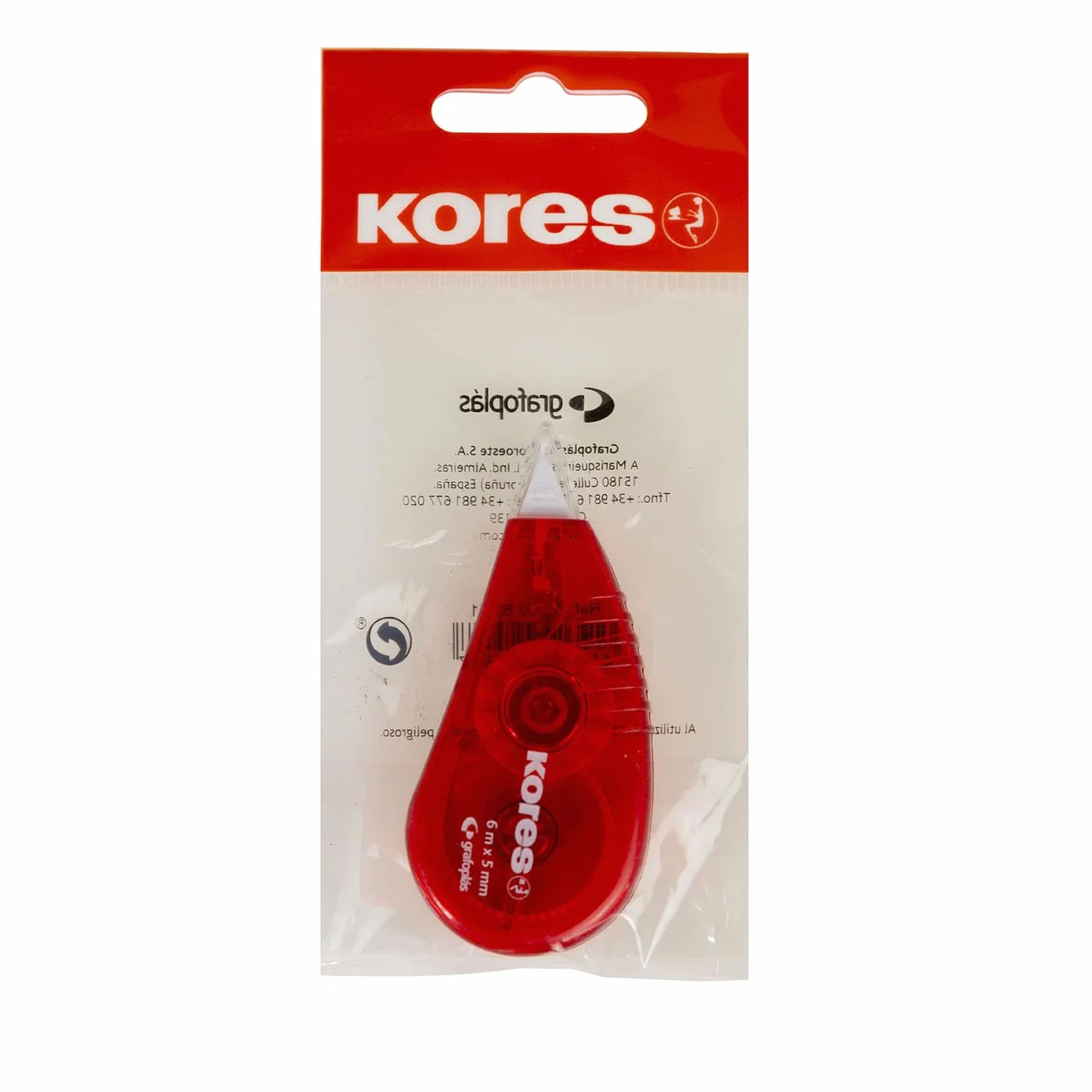 Kores Cintas Correctoras en Seco Pack 16 Unidades 6x5 mm para Bolígrafo