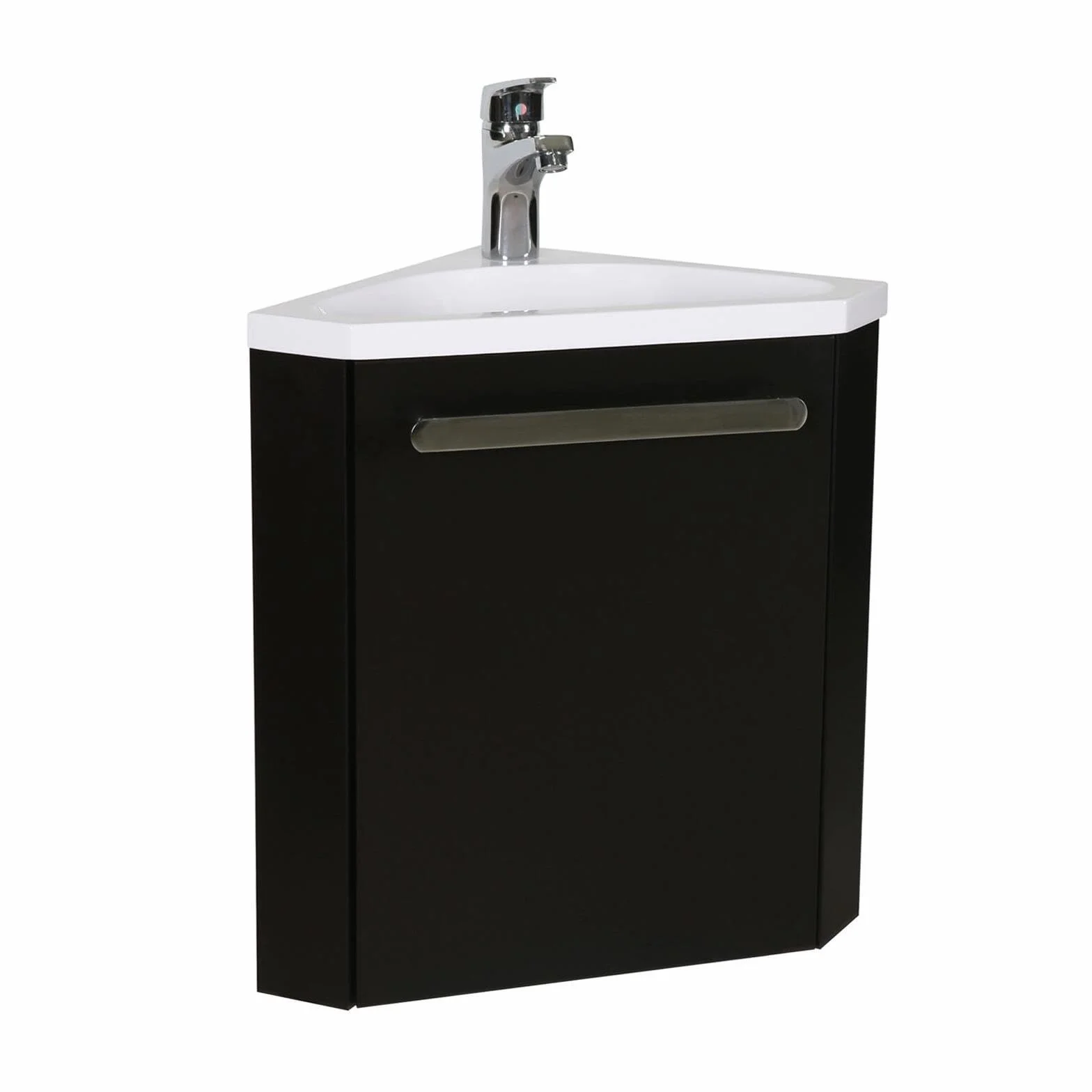 Mob in Skino - Lavamanos de esquina con lavabo de resina, color negro