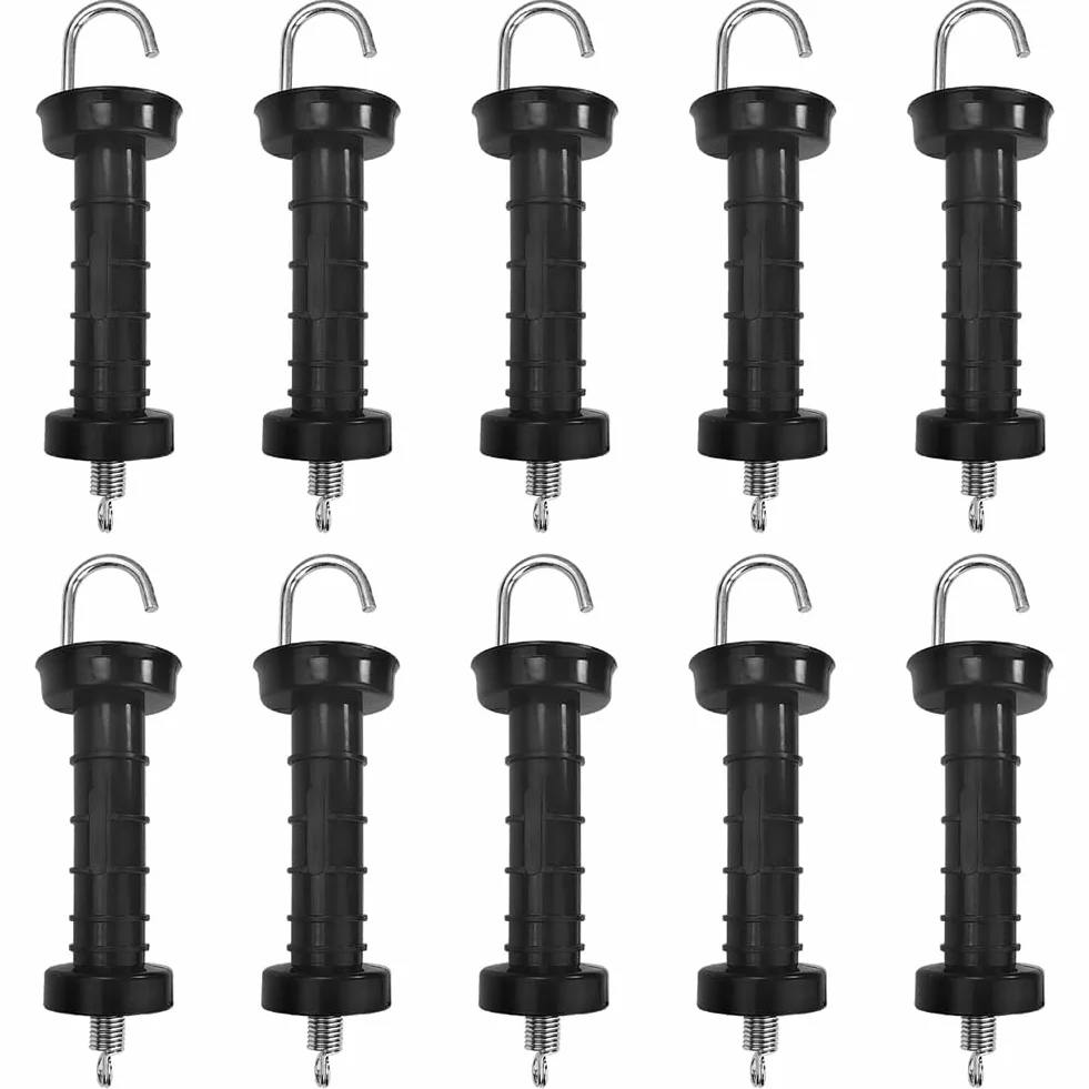 Manija de Puerta de 10 Piezas para Cerca EléCtrica, TensióN de Resorte Aislado, Accesorios de Repuesto para Cercas, para Puertas de Pasto