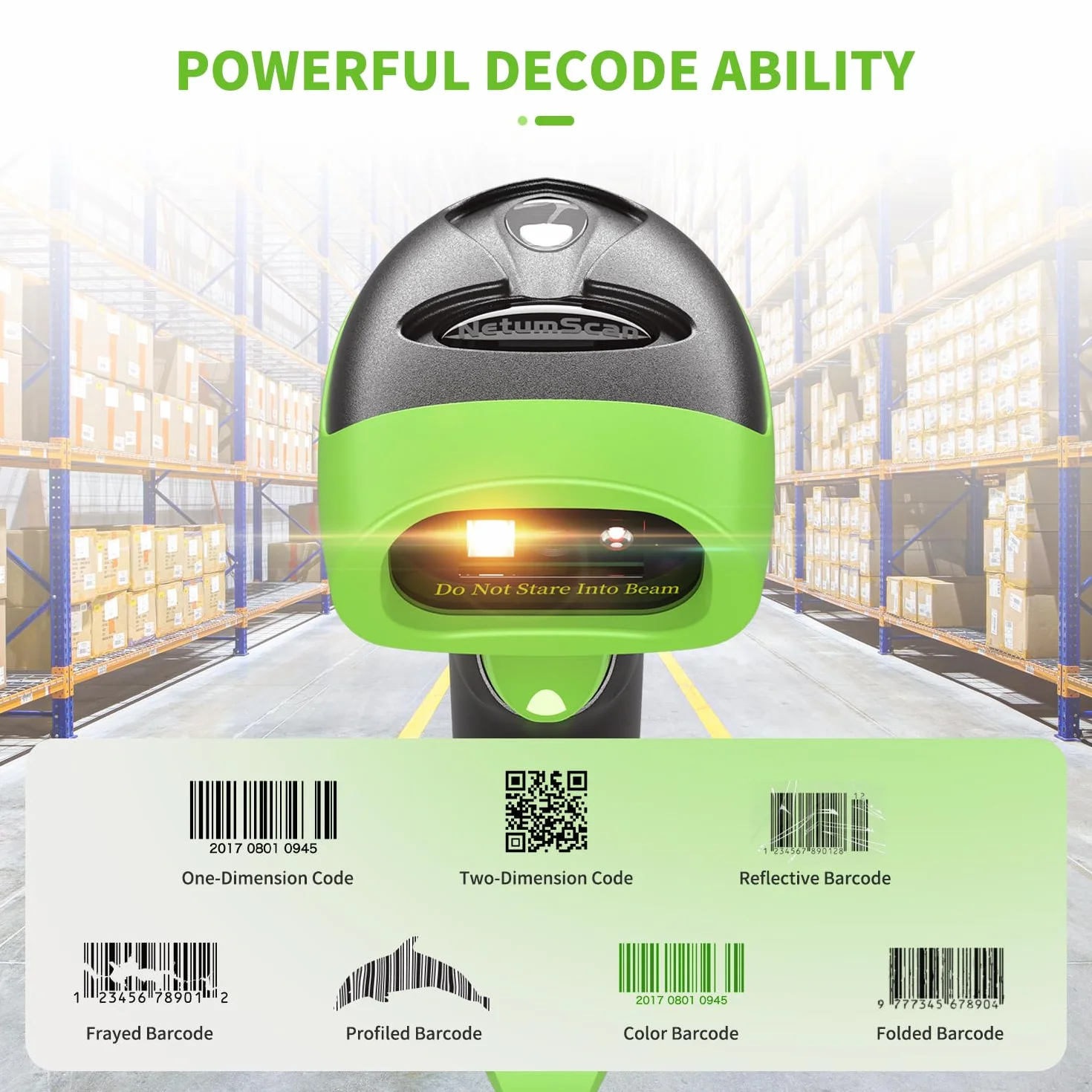 NetumScan Escáner de Código de Barras Inalámbrico Bluetooth 1D 2D QR NSL8BL