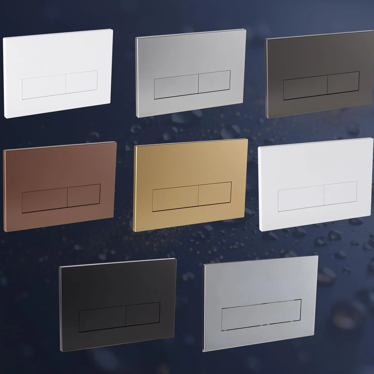 Empyreal placa actuador reemplazo panel frontal de cisterna de inodoro, con juego de varillas de descarga y marco de fijación, para Geberit Sigma 01,20,30, descarga doble(Oro Mate)