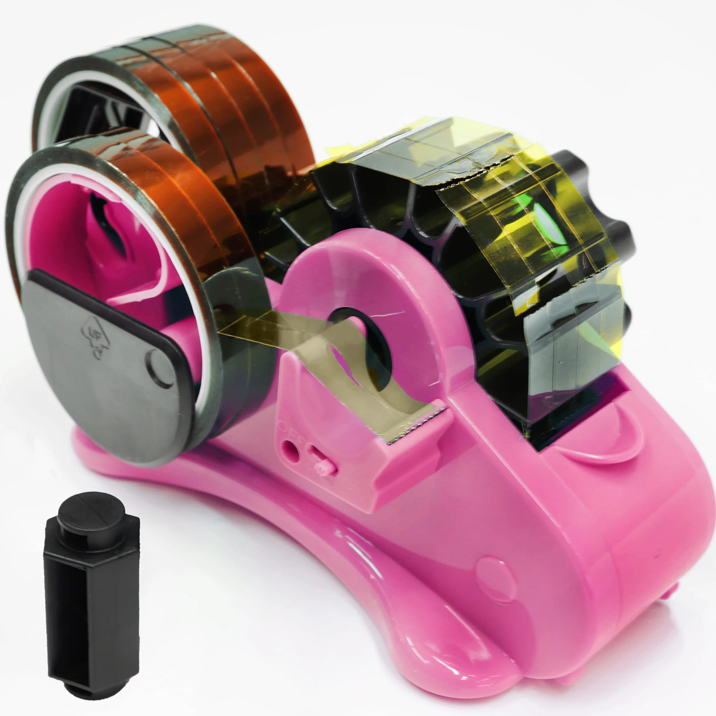 Dispensador de cinta de calor rosa sublimación, dispensador de cinta térmica, corte múltiple, rollo de 1 pulgada, núcleo de 3 pulgadas, doble carrete