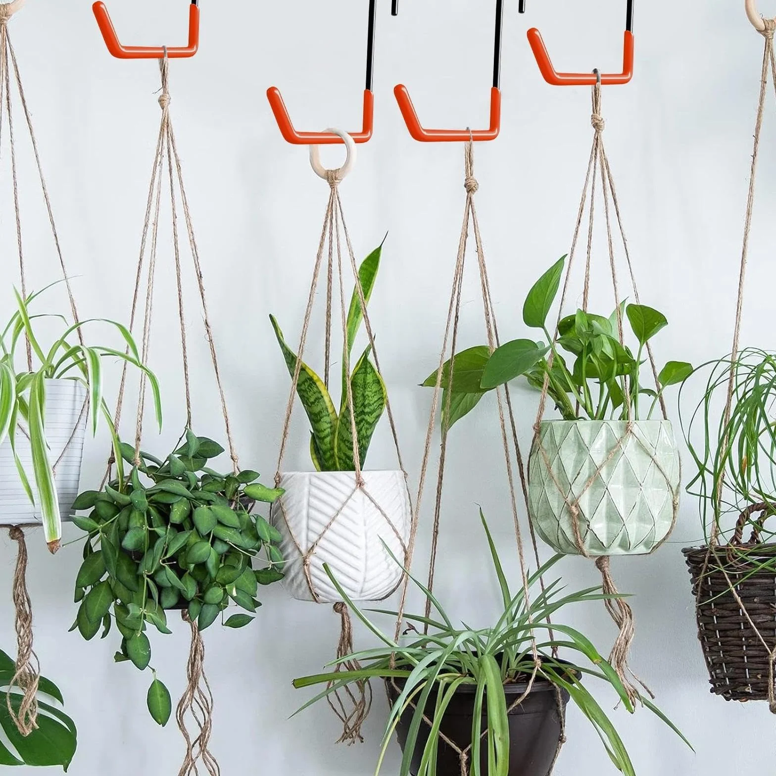 Ganchos para Colgar Bicicletas, 4 Piezas Soporte para Bicicleta, Colgador Bicicle Forma S, con Revestimiento Inmersión, para Colgar Bicicletas, Macetas, Herramientas Jardinería y Escaleras