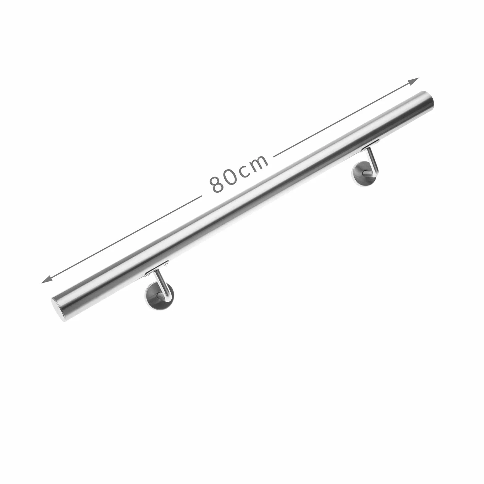 Monzana Pasamanos de Acero Inoxidable Barandilla de Pared para Escalera 80cm Soporte Pared Interior Exterior