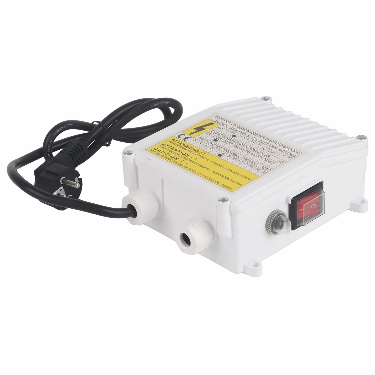 KIMISS Controlador de bomba con protección térmica, para pozos profundos y bomba sumergible, caja de control para uso doméstico, interruptor automático integrado