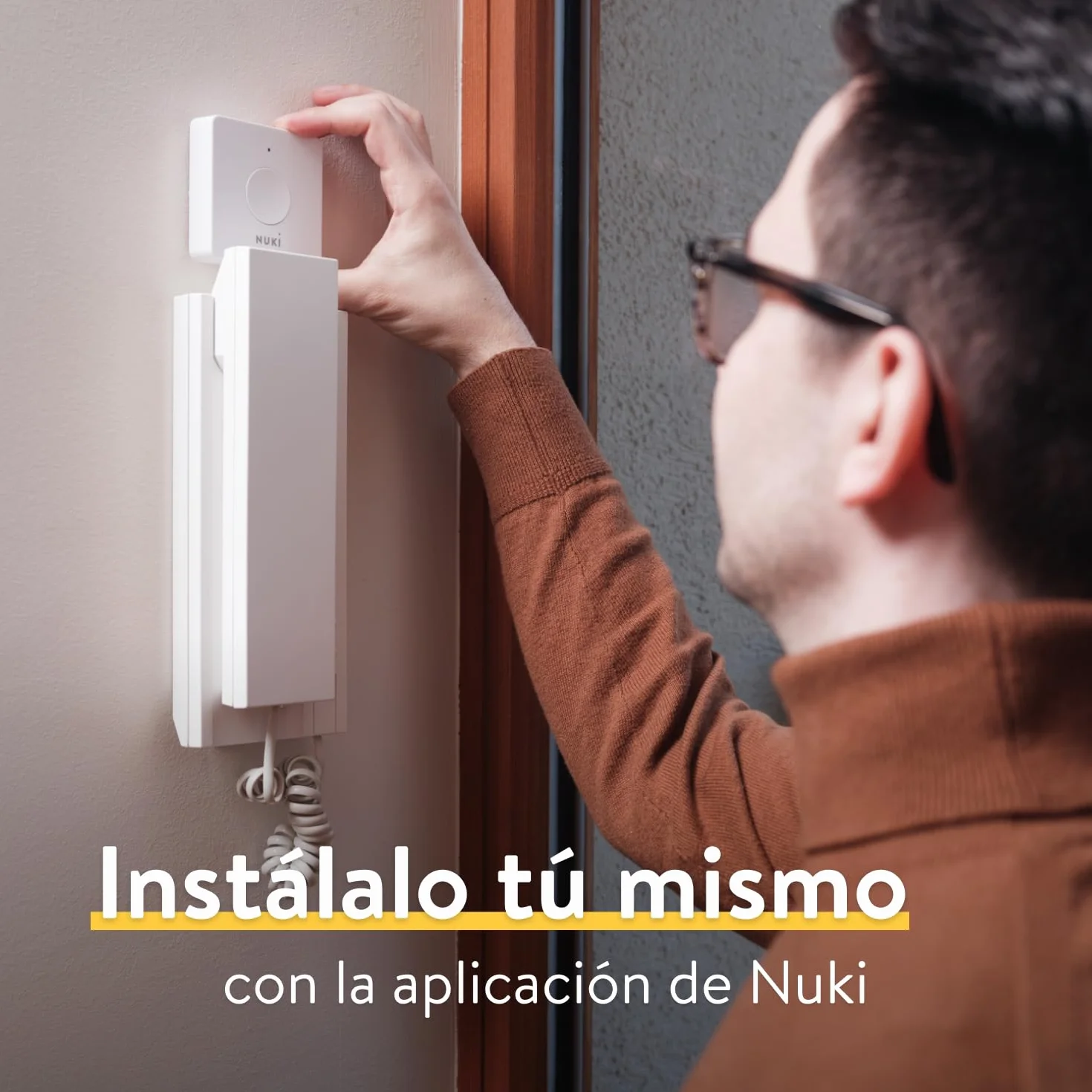 Nuki Opener, cerradura electrónica para edificios de apartamentos, controla tu interfono con el smartphone, abrepuertas automático, requiere Nuki Bridge WiFi, cerraduras inteligentes, blanco