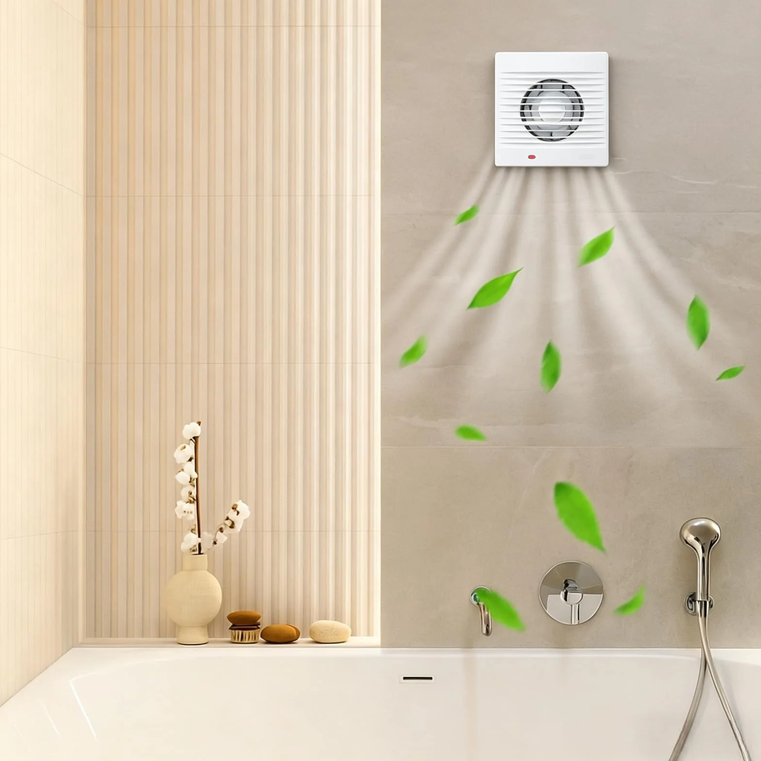 Extractor de Baño Silencioso 100mm 12W 130 m³/h Ventilador Antirretorno