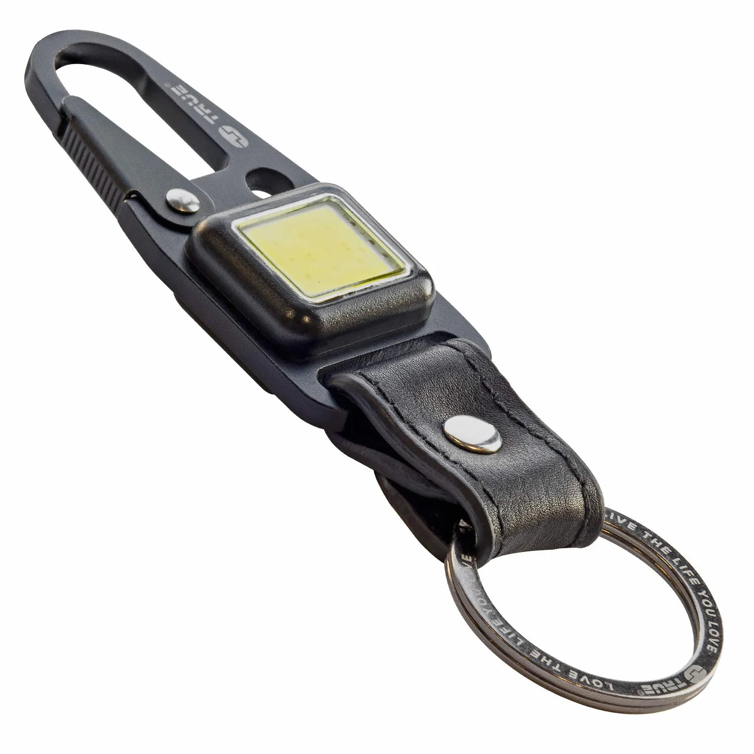 True Utility Cliplite, Llavero Organizador Y Linterna Recargable Unisex Adulto, Negro, 11 Cm