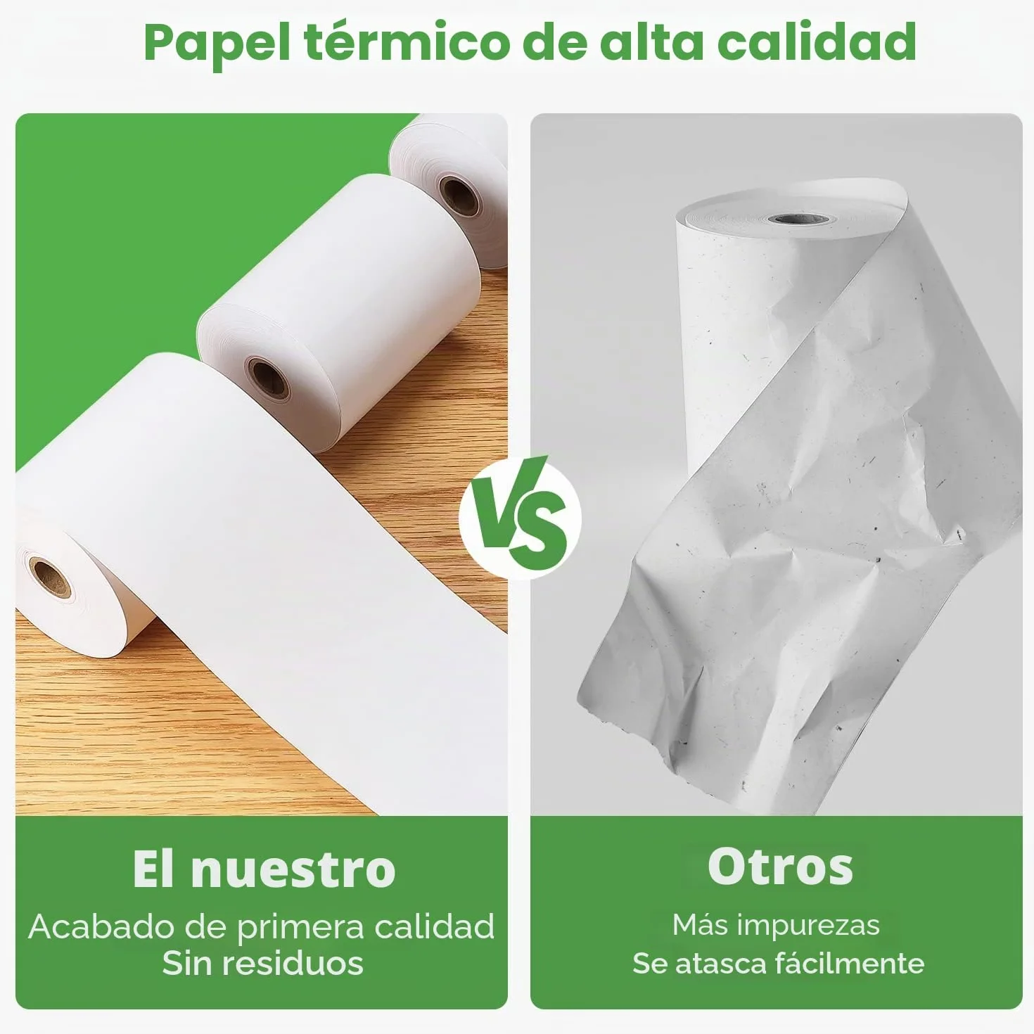 MUNBYN Rollos Papel Térmico 80 mm x 80 mm x 80 m, Rollo Termico de primera para Epson, NetumScan, impresora de recibos de 80 mm y registro POS cuadrado, libre de BPA y certificado FSC [10 Rollos]