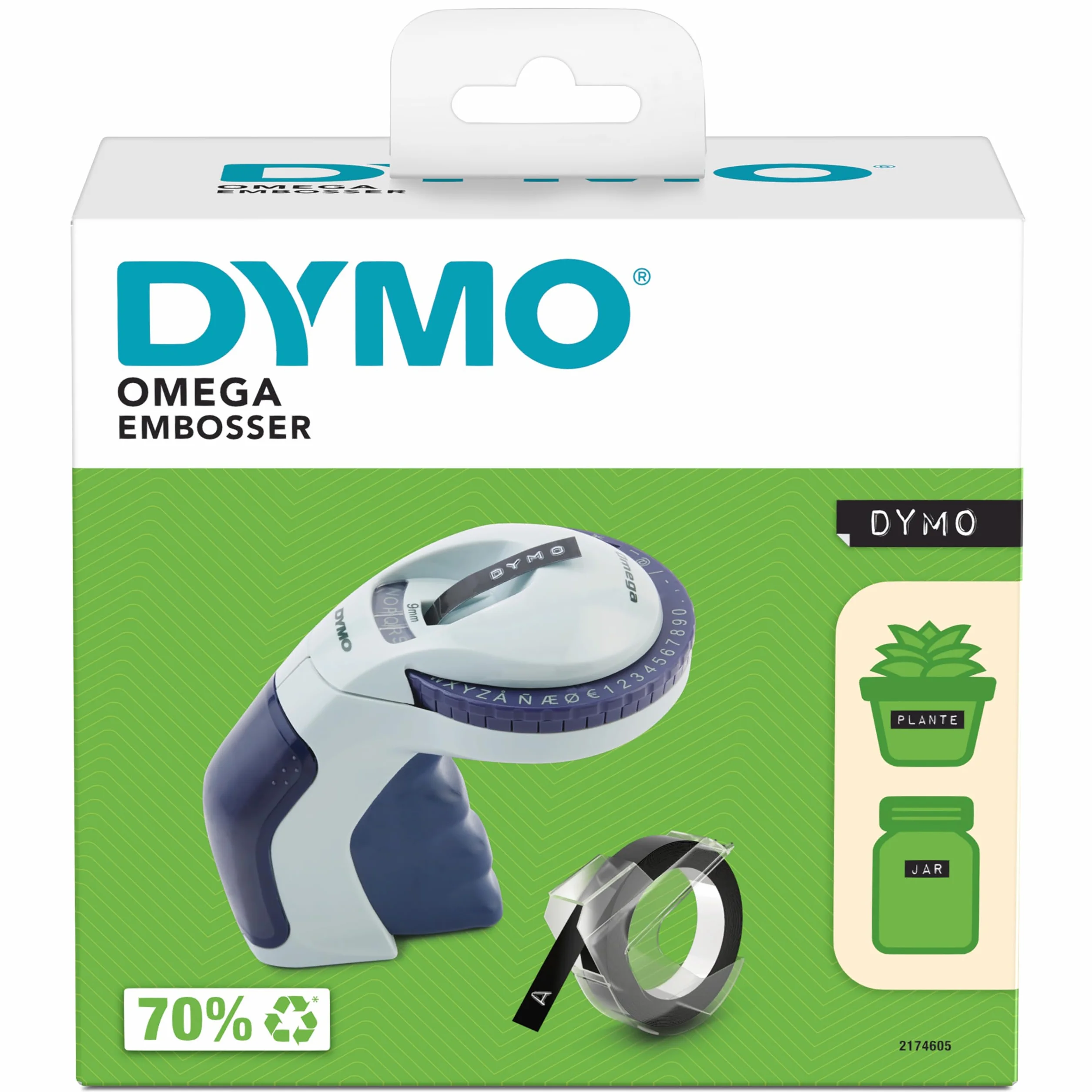 DYMO Omega rotuladora de estampación pequeña con sistema de giro y clic diseño ergonómico
