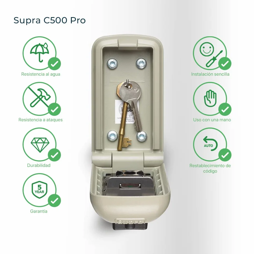 KeySafe SUPRA C500 Pro (2ª Generación) - Caja guarda llaves de alta seguridad, preferido por la policía