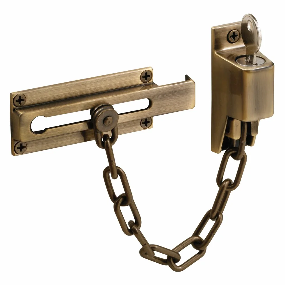 Prime-Line Productos U 9914 - Protector de puerta con cadena, acabado de latón antiguo por Prime-Line Products