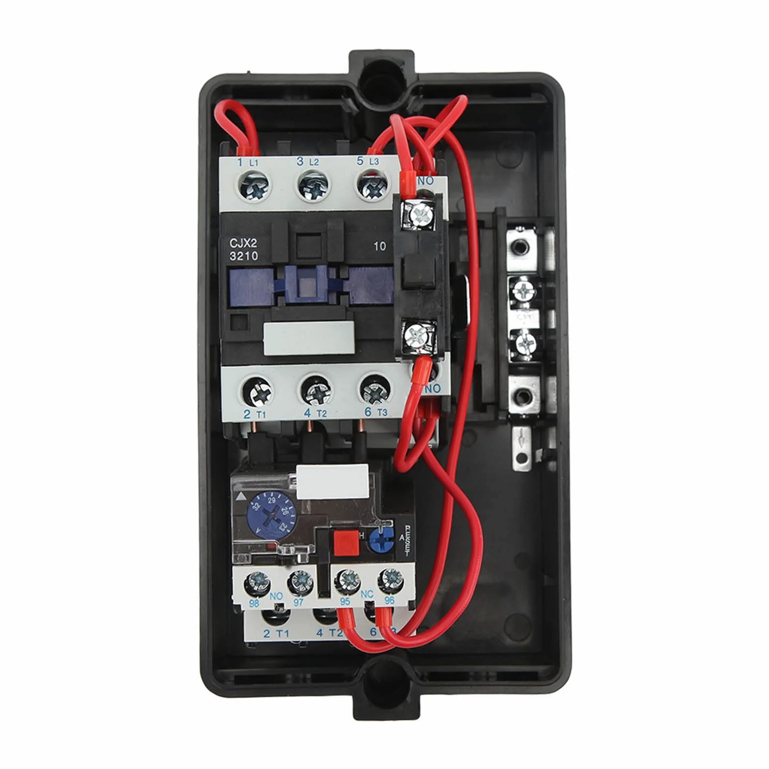 Naroote Interruptor de Control de Arranque de Motor Magnético Monofásico, Protección Inteligente, Fácil Operación, Ideal para Aplicaciones de Compresor de Aire y Agua, 1 Pieza en Material ABS