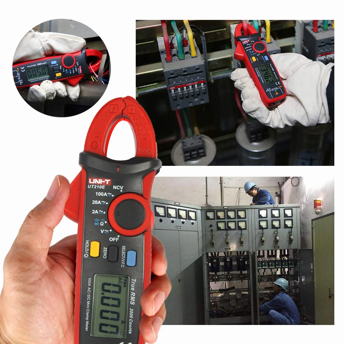 UNI-T UT210E Mini Digital Clamp Meter - DC Clamp Multímetro digital con Pinza para Voltímetro, Amperímetro y Ohmímetro con LCD y Retroiluminación