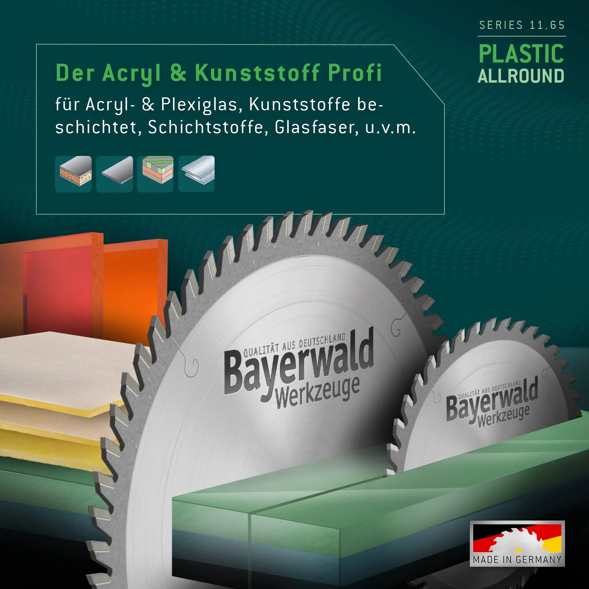 Bayer Bosque – Hm – Hoja de sierra circular 190 mm de diámetro x 2,5 mm x 30 mm | con Alternado (56 dientes) | orificios: 2/7/42 – Hoja de sierra especial para acrílico & plásticos