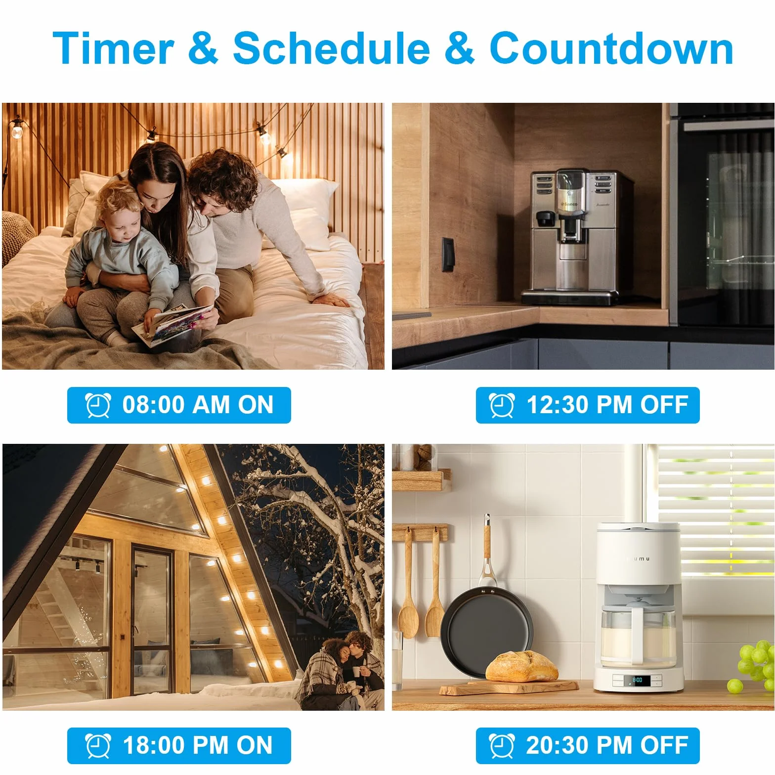 ANTELA Enchufe Inteligente 2,4G/5G 16A 3680W con Monitor de Energía, Compatible con Alexa y Google Home, Horarios y Temporizadores,APP Smart Life/Tuya,2PCs