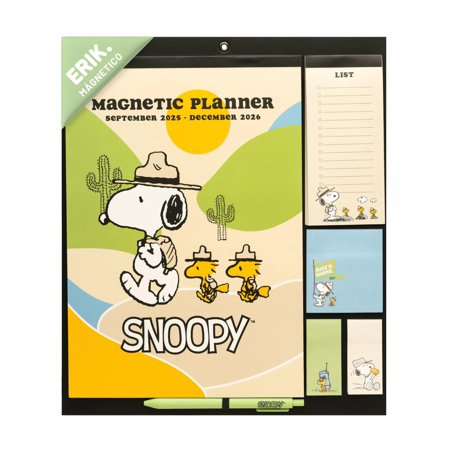 Calendario Magnetico Nevera 2026 Snoopy Familiar Pared Planificador Mensual con Iman Pegatinas Notas Adhesivas Cuelga Facil 16 Meses