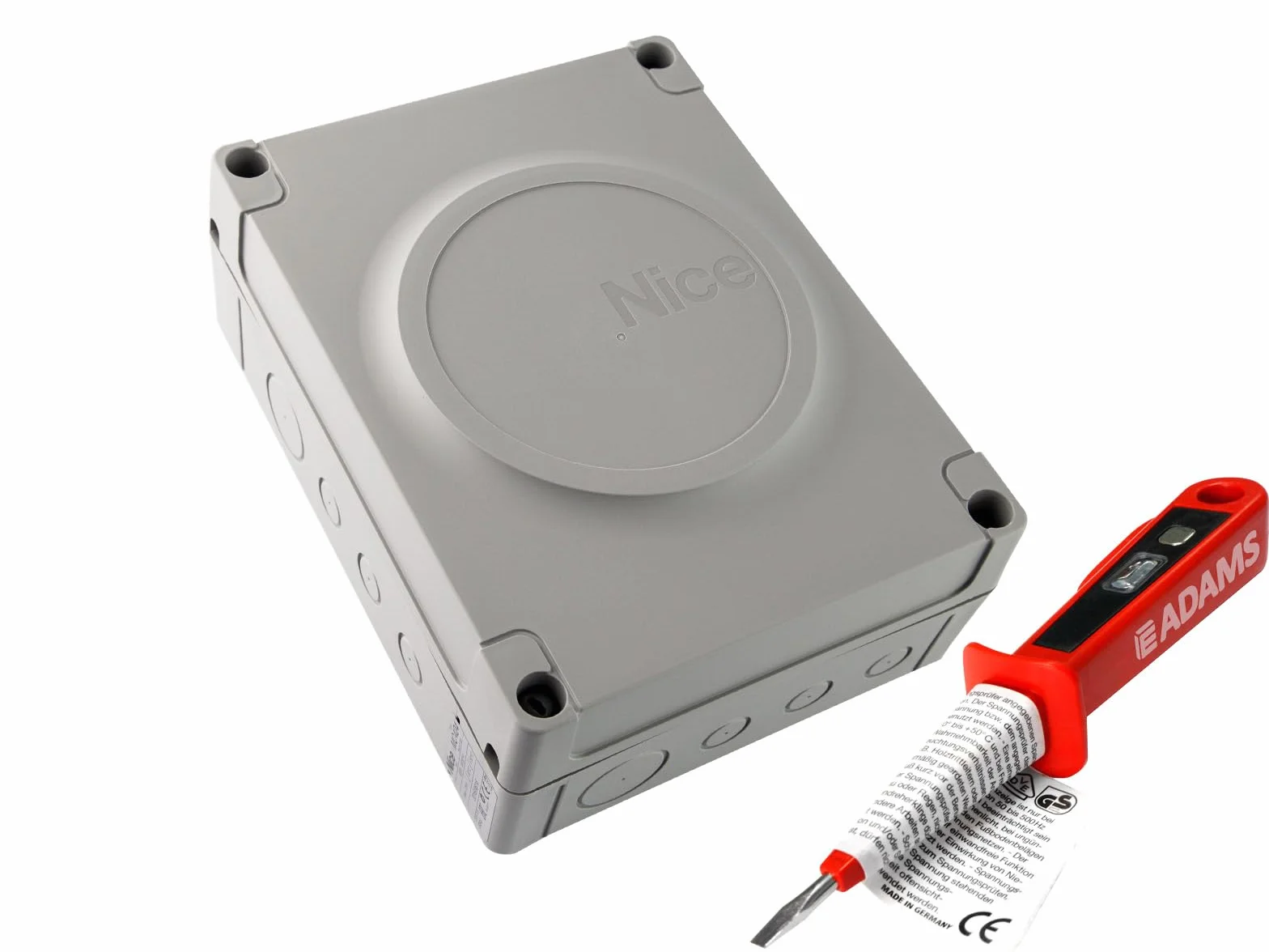 Nice Wingo 3524HS Kit de accionamiento para puerta giratoria de 2 alas + 1 transmisor manual ON2E + fotocélula EPMB EADAMS Set 4 en 1 HI-SPEED