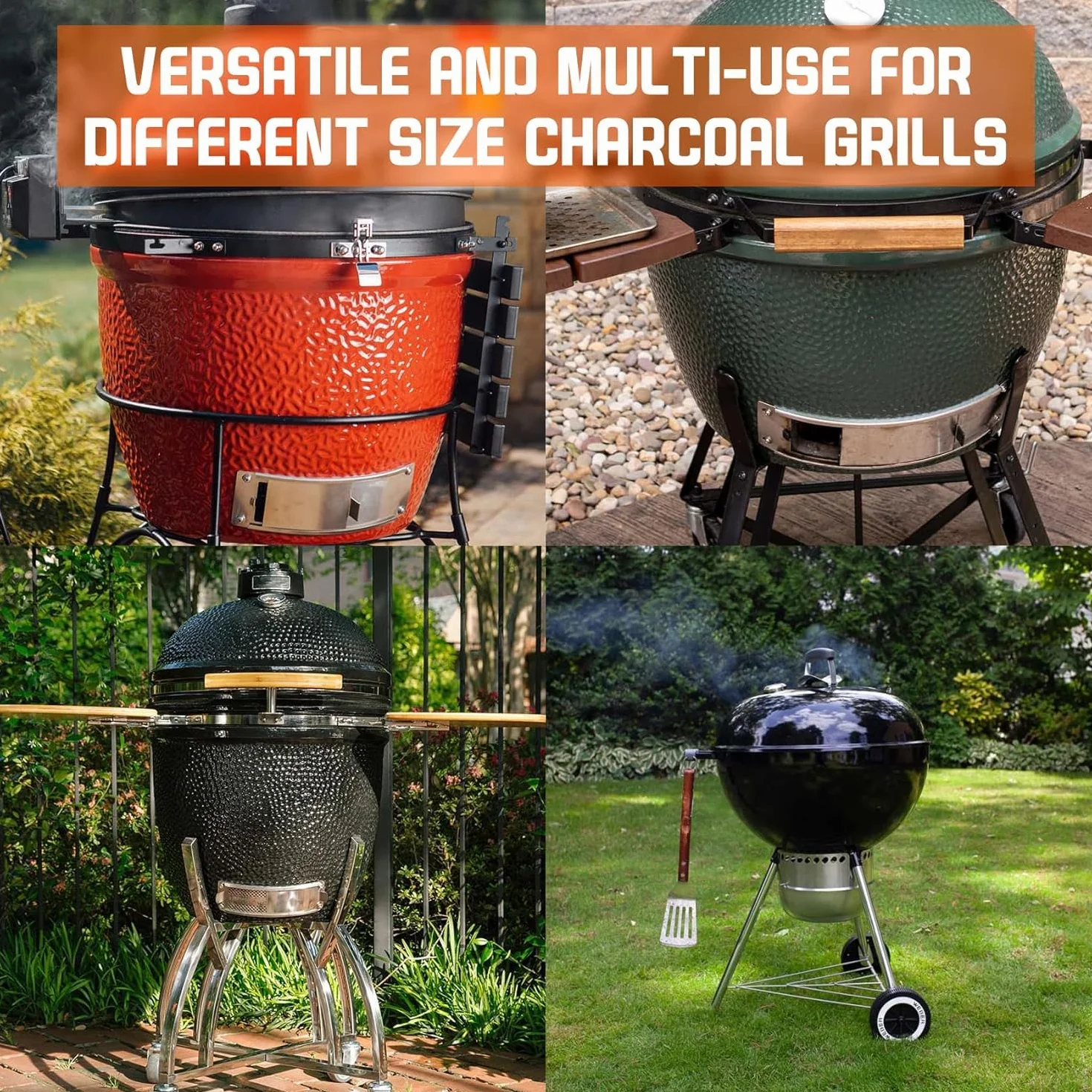 onlyfire Herramienta de Ceniza Se Adapta a Kamado/Ceramic Grill, para Big Green Egg, Kamado Joe, Pit Boss, Louisiana, Grill Dome, Vision Grills, Char-Griller, etc.
