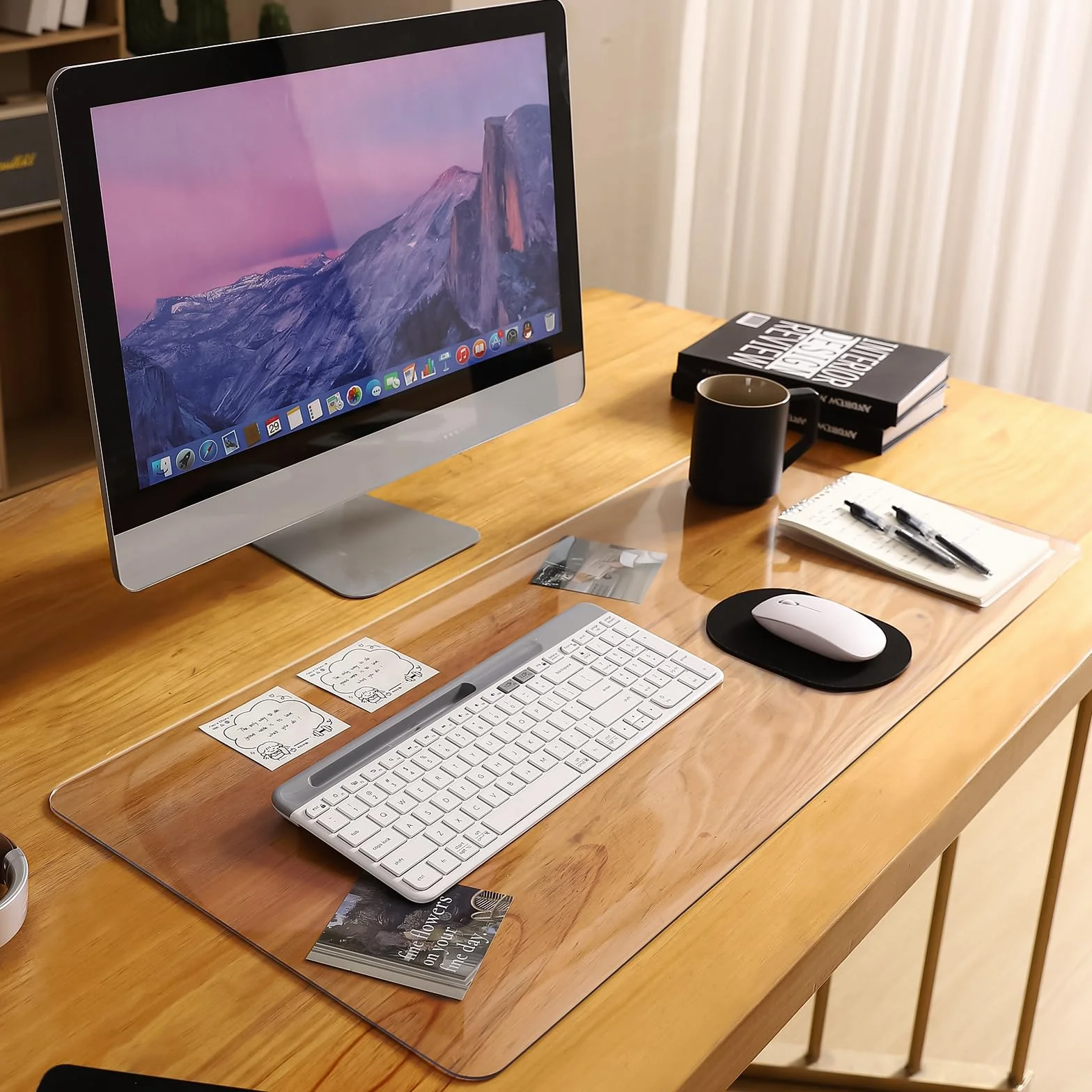 Protector de escritorio transparente PVC 60x35 cm antideslizante impermeable
