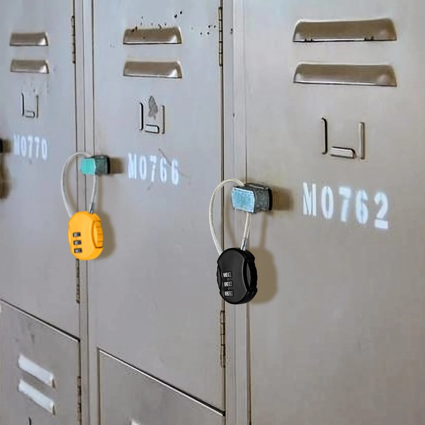 4 Piezas Candados de Combinación, Colores Candado de Alambre para Equipaje, Candados de Seguridad de Combinación de Numerico 3 Dígito para Gimnasio Maleta Equipaje, con 4 Codificadores
