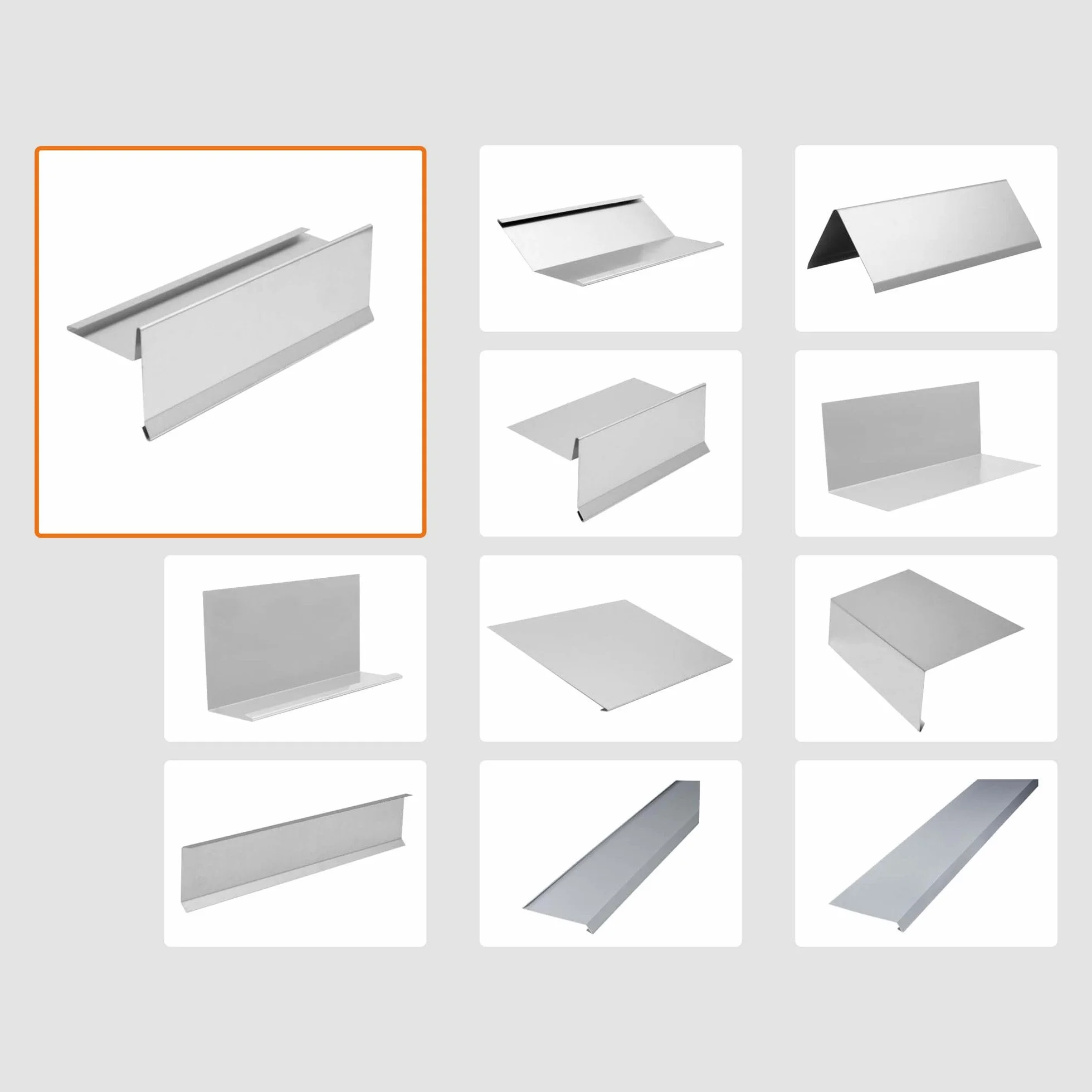 INEFA Tapajuntas de borde de aluminio con pliegue de agua 200cm, Tapajuntas de borde de plata para un drenaje óptimo del tejado, accesorios para canalones, tapajuntas de aluminio