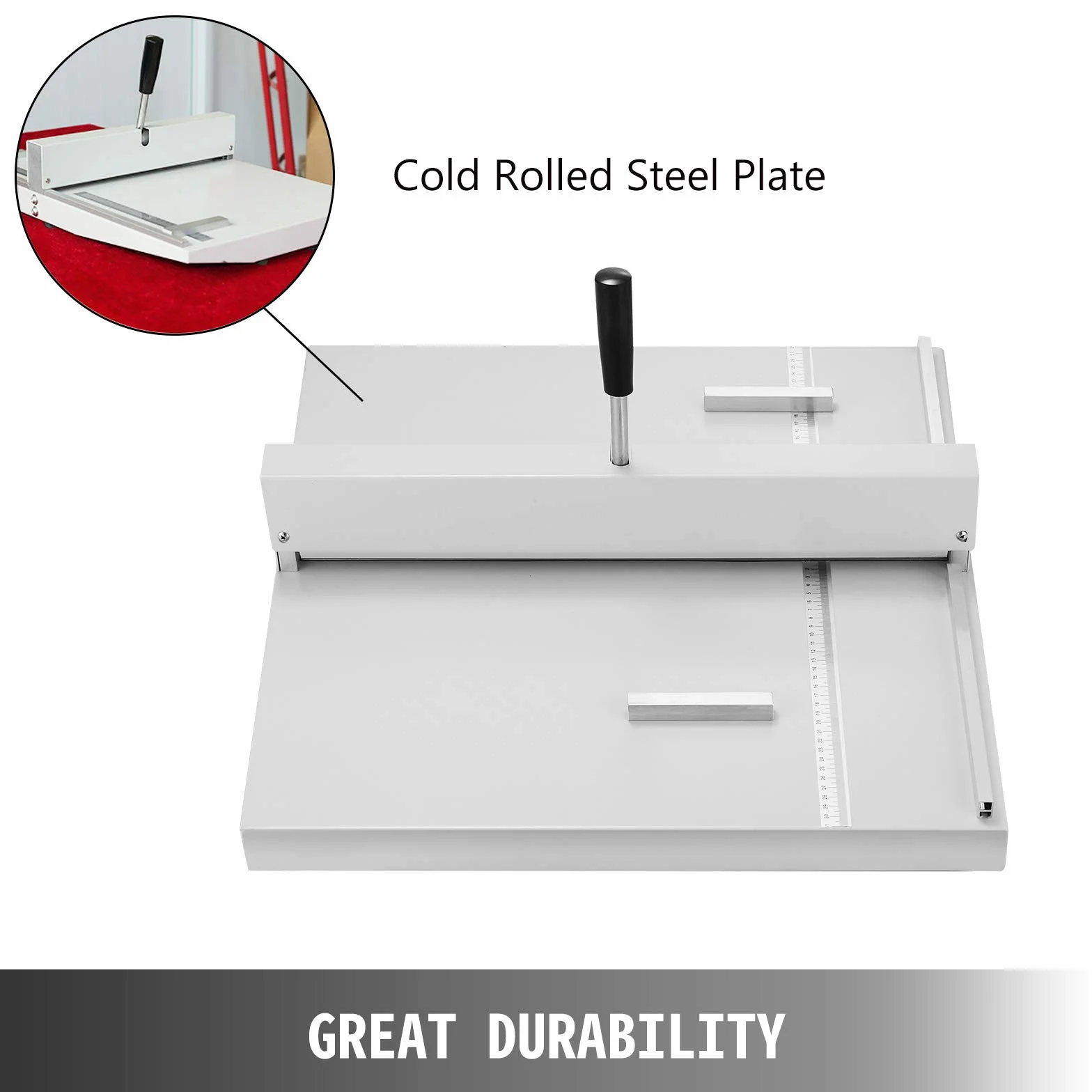 VEVOR Máquina Plegadora de Papel Manual 59,7 cm x 49,5 cm 460 mm Creasing Machine con Reglas de Posicionamiento para A4