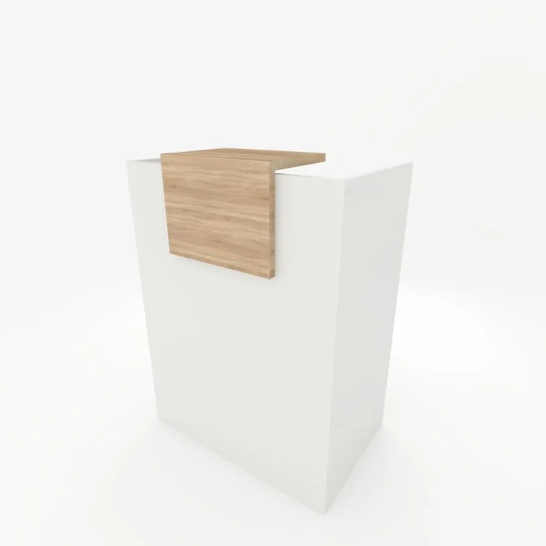 Mostrador de Recepción y Oficina 80x105x50 cm 19mm Blanco Olmo Fabricado en España