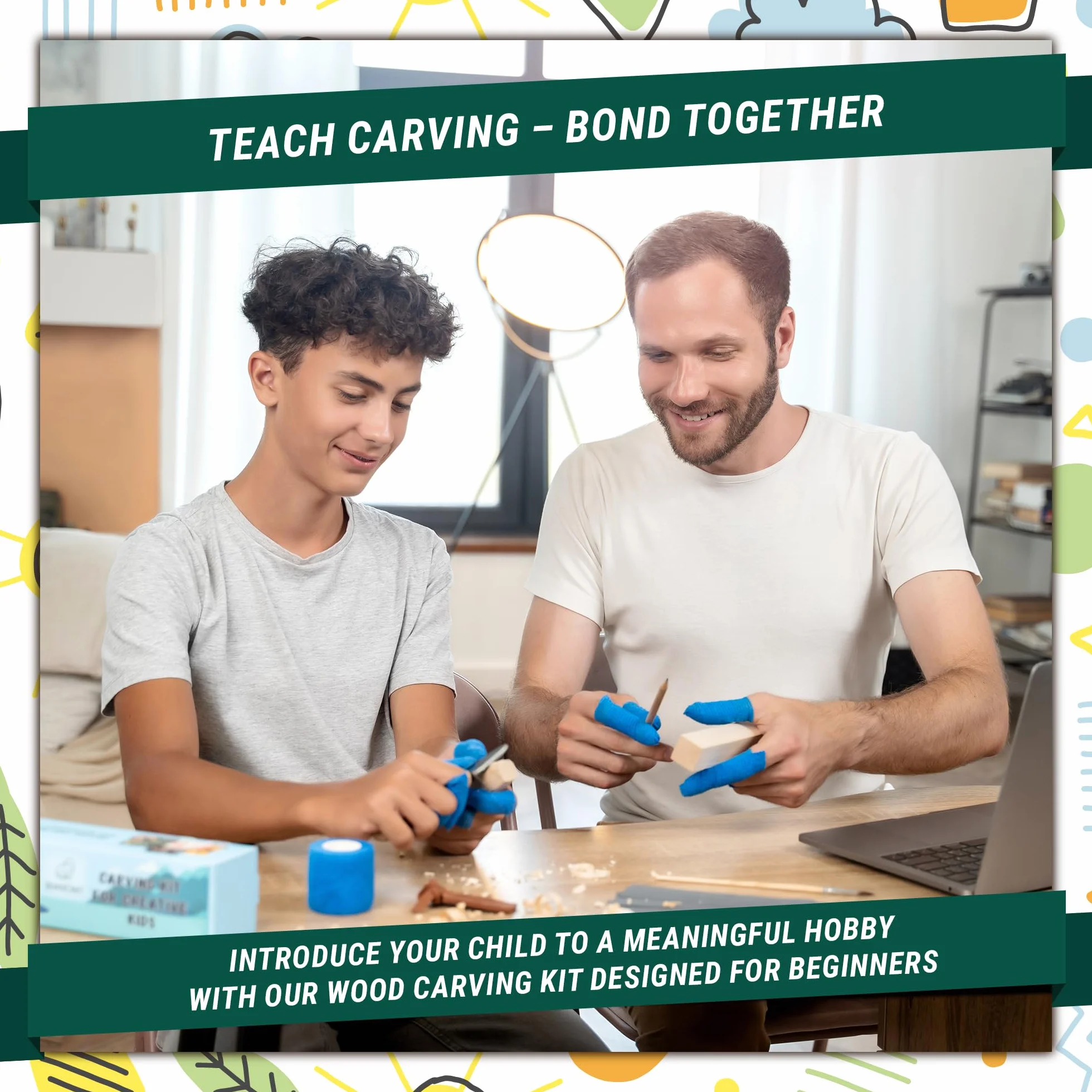 BeaverCraft Kit de Tallado en Madera para Niños y Principiantes DIY08 Kit de Inicio de Carpintería Kits de Pasatiempos para Niños Proyectos de Artesanía en Madera Regalos de Bricolaje Juego de Tallado